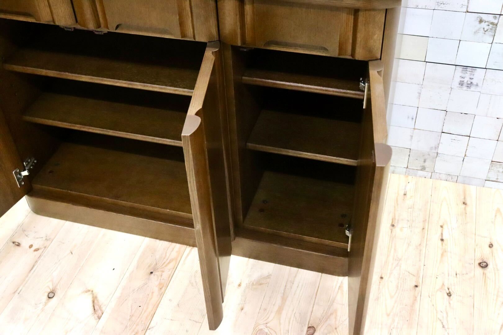 GMHS41○shirakawa / シラカワ サイドボード キャビネット リビング収納 飾り棚 楢材 無垢 モダン 飛騨家具 国産家具