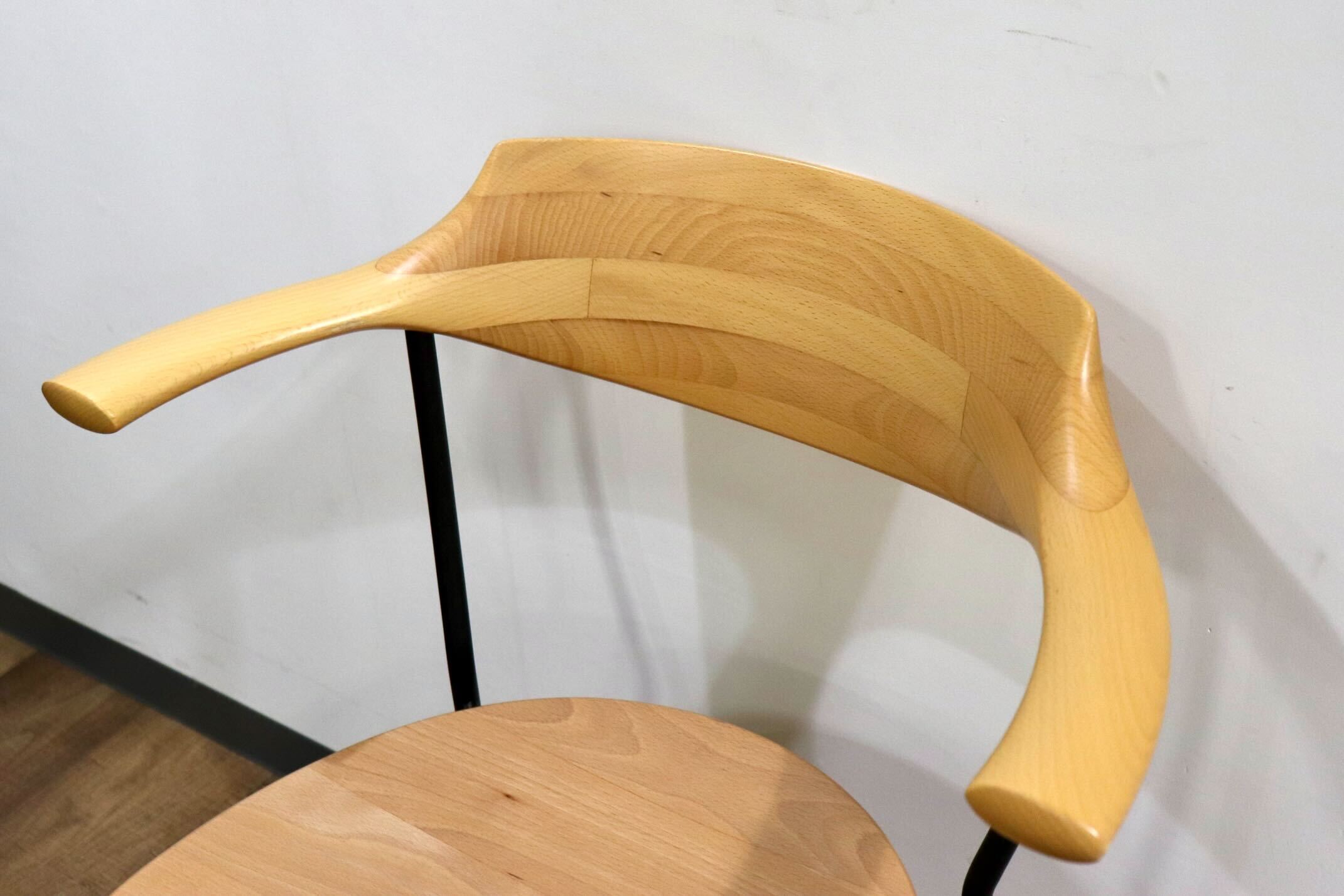 GMHO132B○アトリエ木馬 / ATELIER MOKUBA TRI chair トライチェア アームチェア 椅子 ビーチ無垢材 定価9.7万