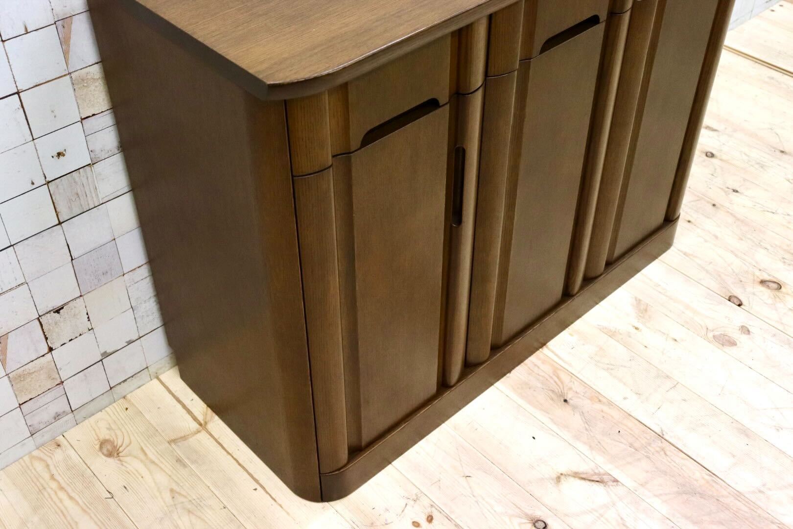 GMHS41○shirakawa / シラカワ サイドボード キャビネット リビング収納 飾り棚 楢材 無垢 モダン 飛騨家具 国産家具