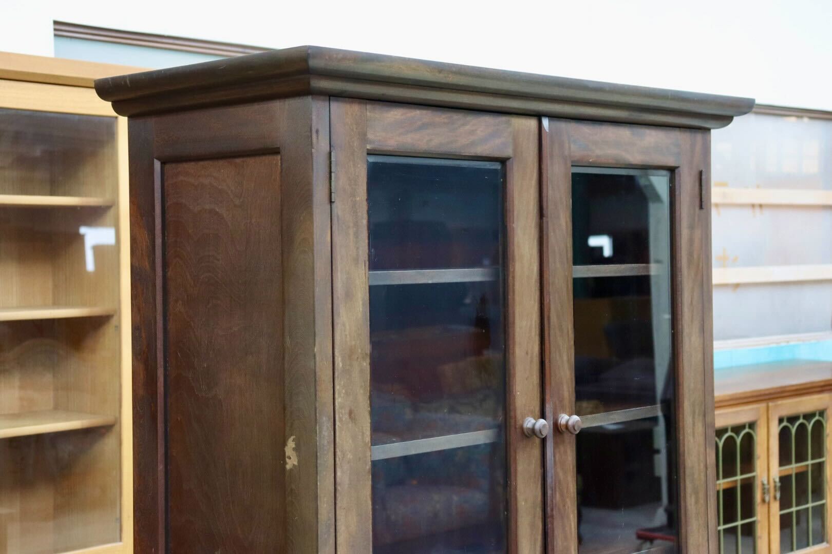 GMHK866○九州民芸家具 食器棚 本棚 飾り棚 カップボード キャビネット 収納家具 和家具 レトロ 古民家 ヴィンテージ 検)松本民芸家具