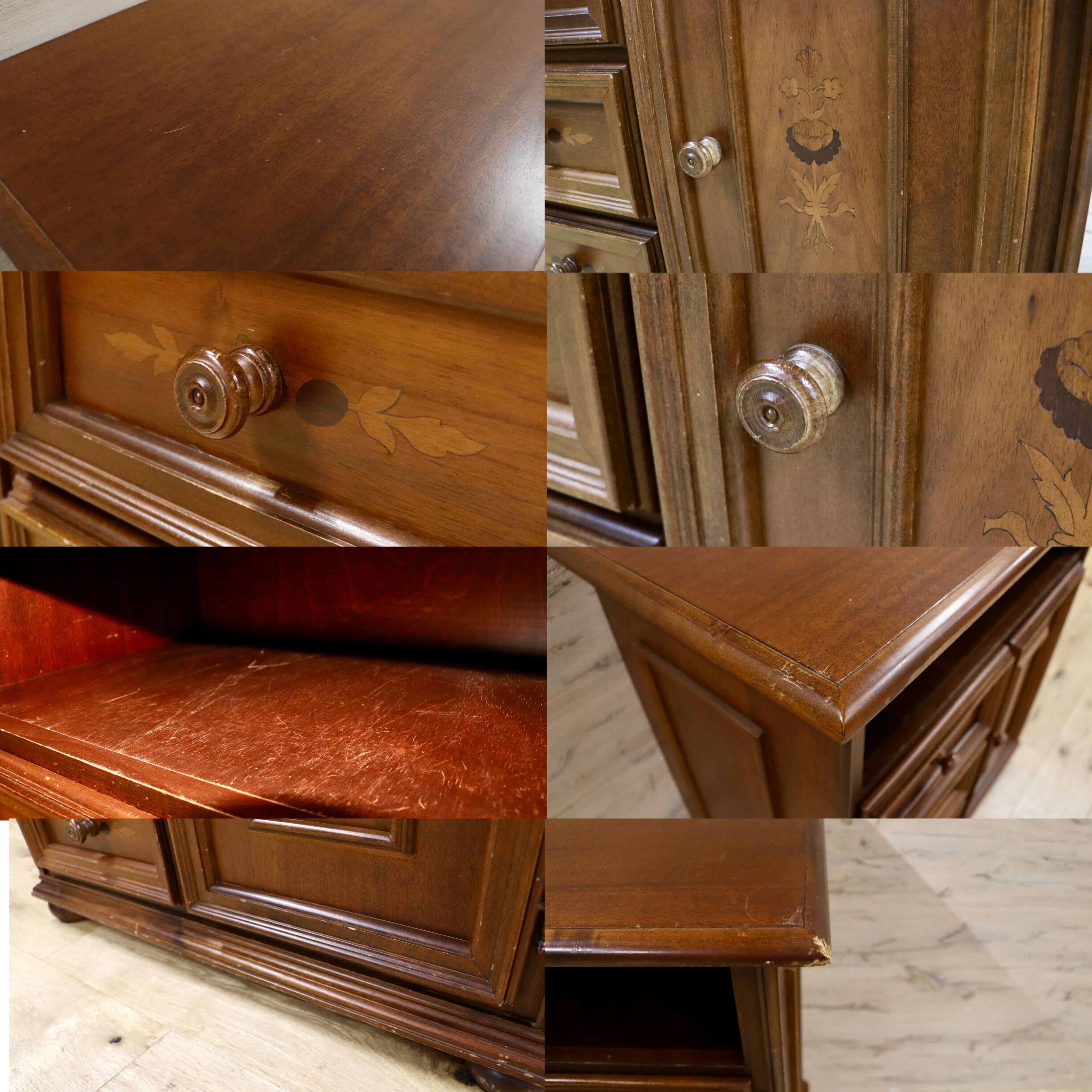 GMHK702○イタリア製 アンティーク 電話台 FAX台 花台 キャビネット サイドボード リビングボード チェスト 飾り棚 クラシック