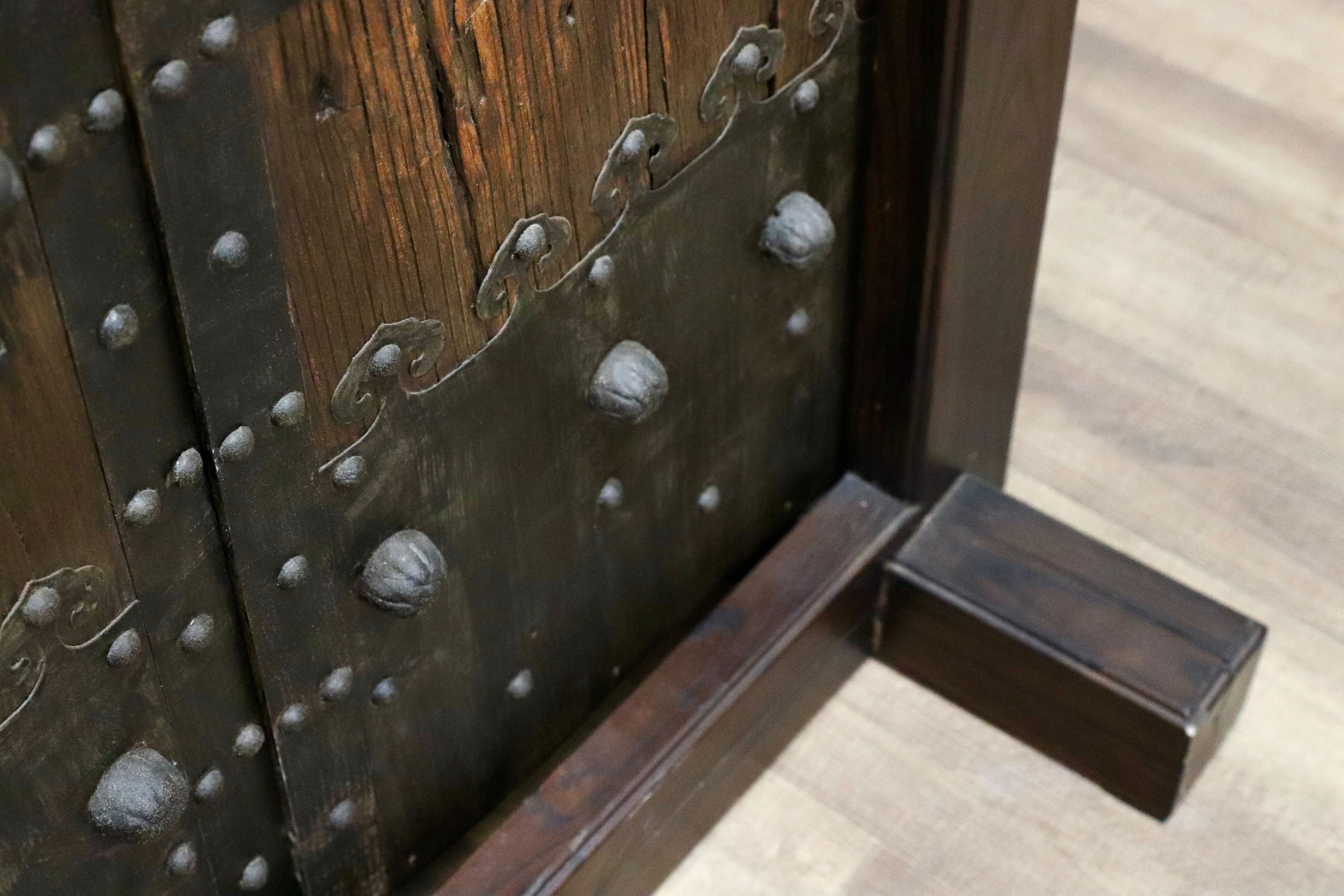 GMGH477○年代物 蔵扉 両開き 時代扉 建具 オブジェ 稀少 アンティーク