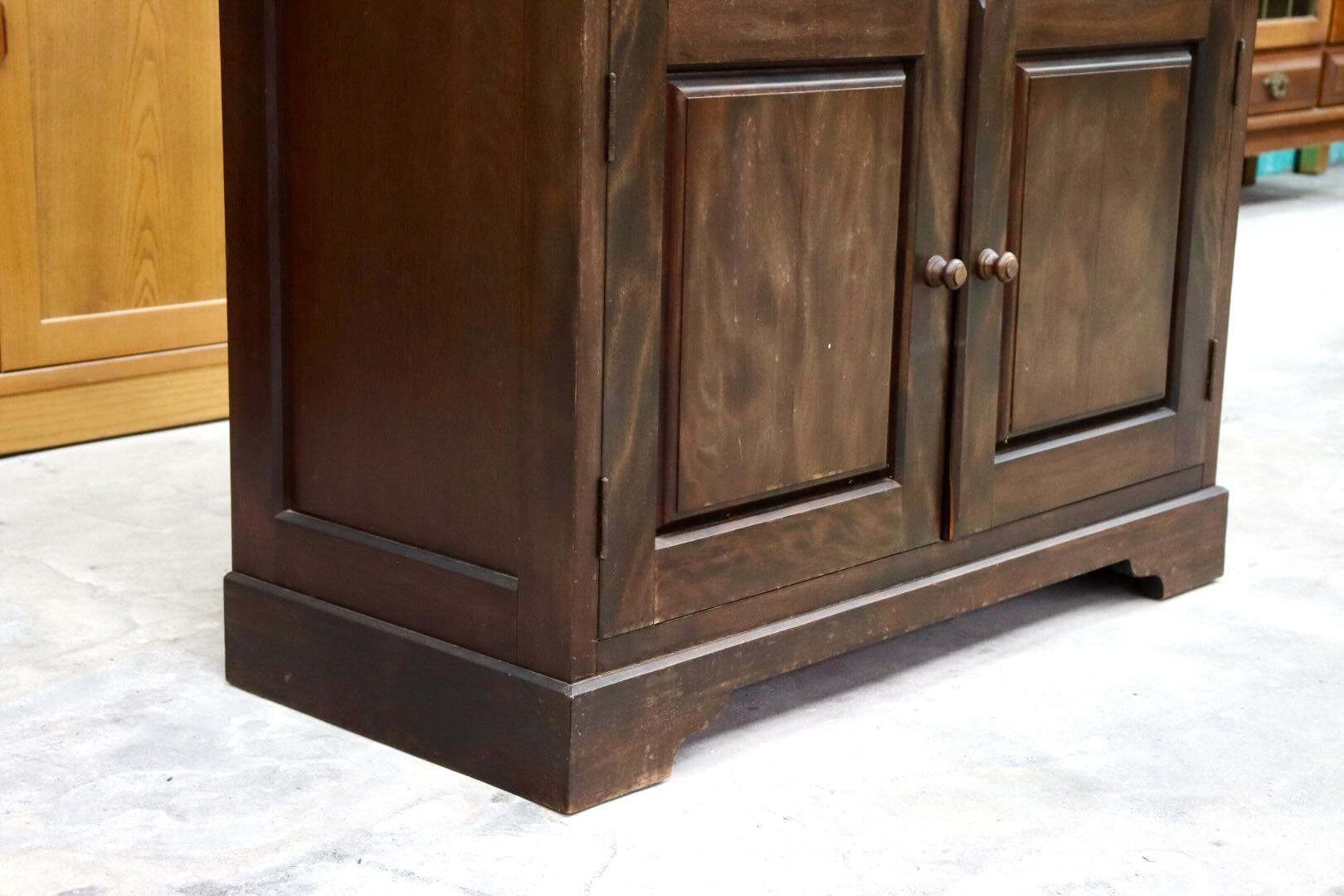 GMHK866○九州民芸家具 食器棚 本棚 飾り棚 カップボード キャビネット 収納家具 和家具 レトロ 古民家 ヴィンテージ 検)松本民芸家具