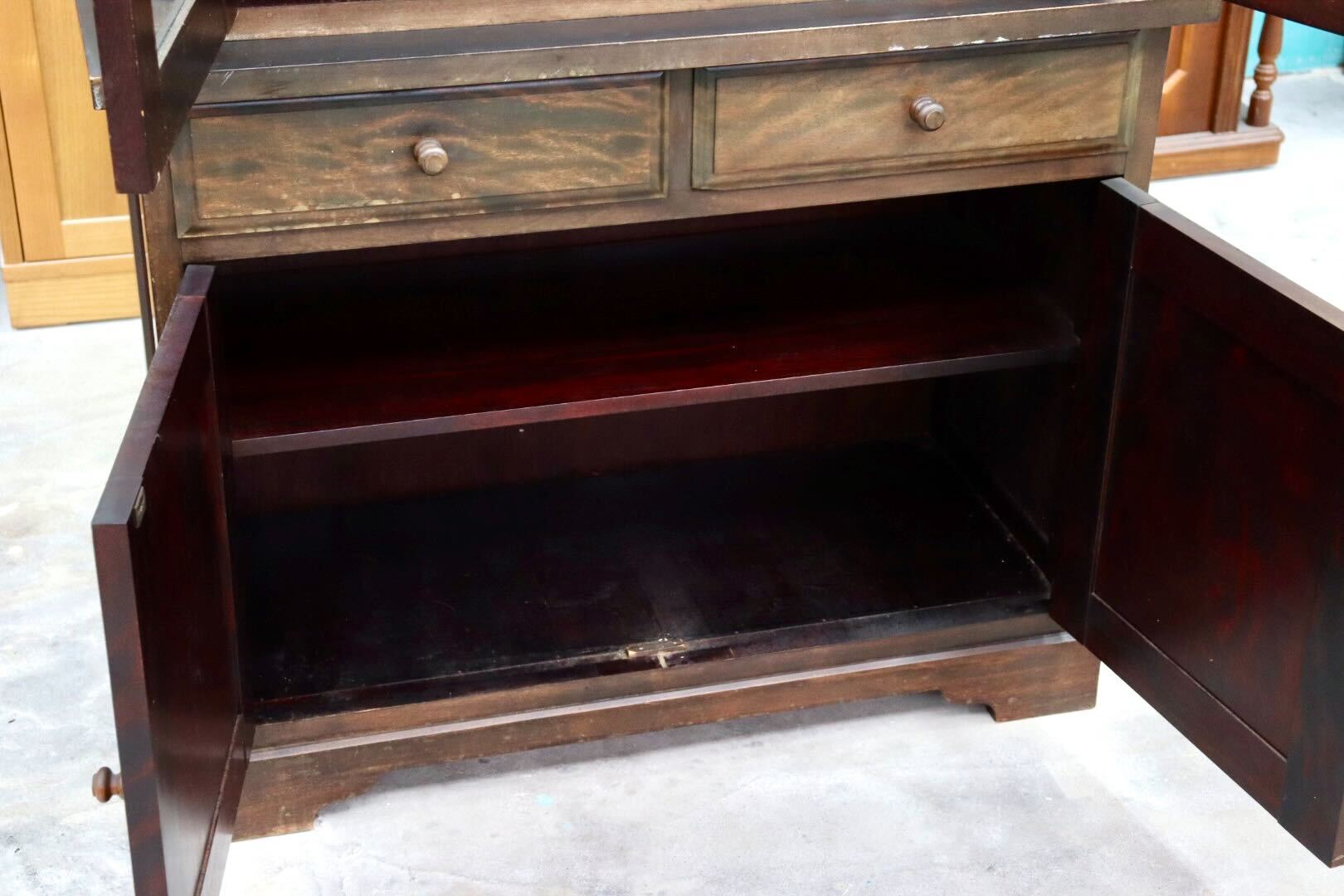 GMHK866○九州民芸家具 食器棚 本棚 飾り棚 カップボード キャビネット 収納家具 和家具 レトロ 古民家 ヴィンテージ 検)松本民芸家具