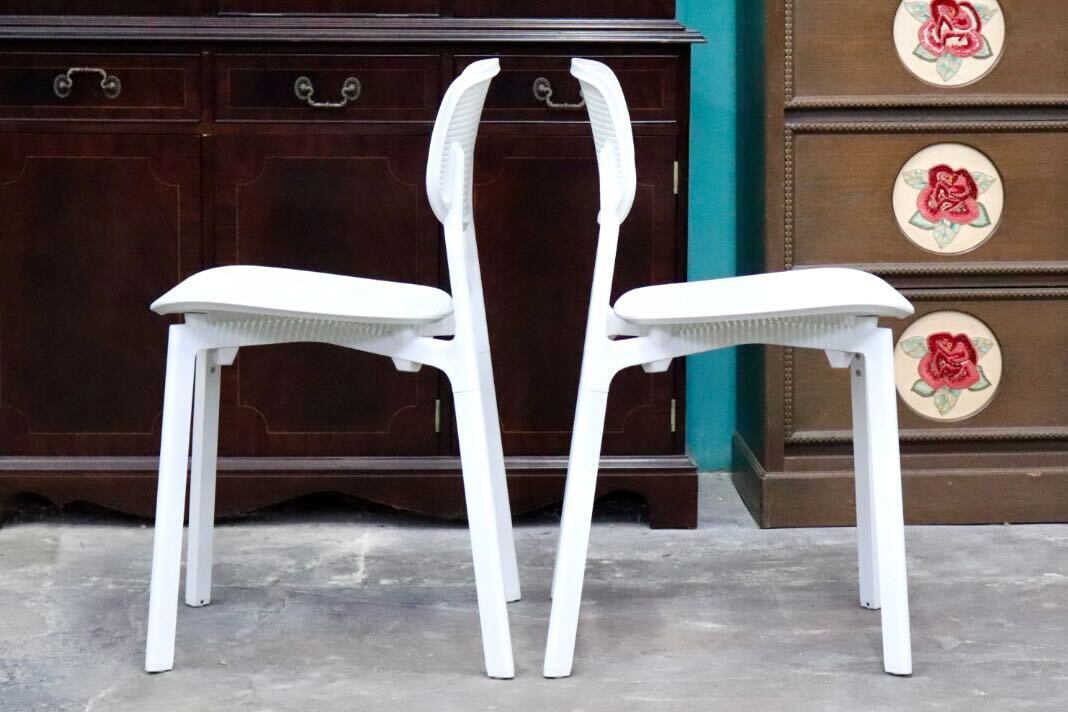 GMIS275A○KRISTALIA / クリスタリア COLANDER ダイニングチェア 椅子 2脚セット スタッキング モダン イタリア 白 展示品 定価約10万