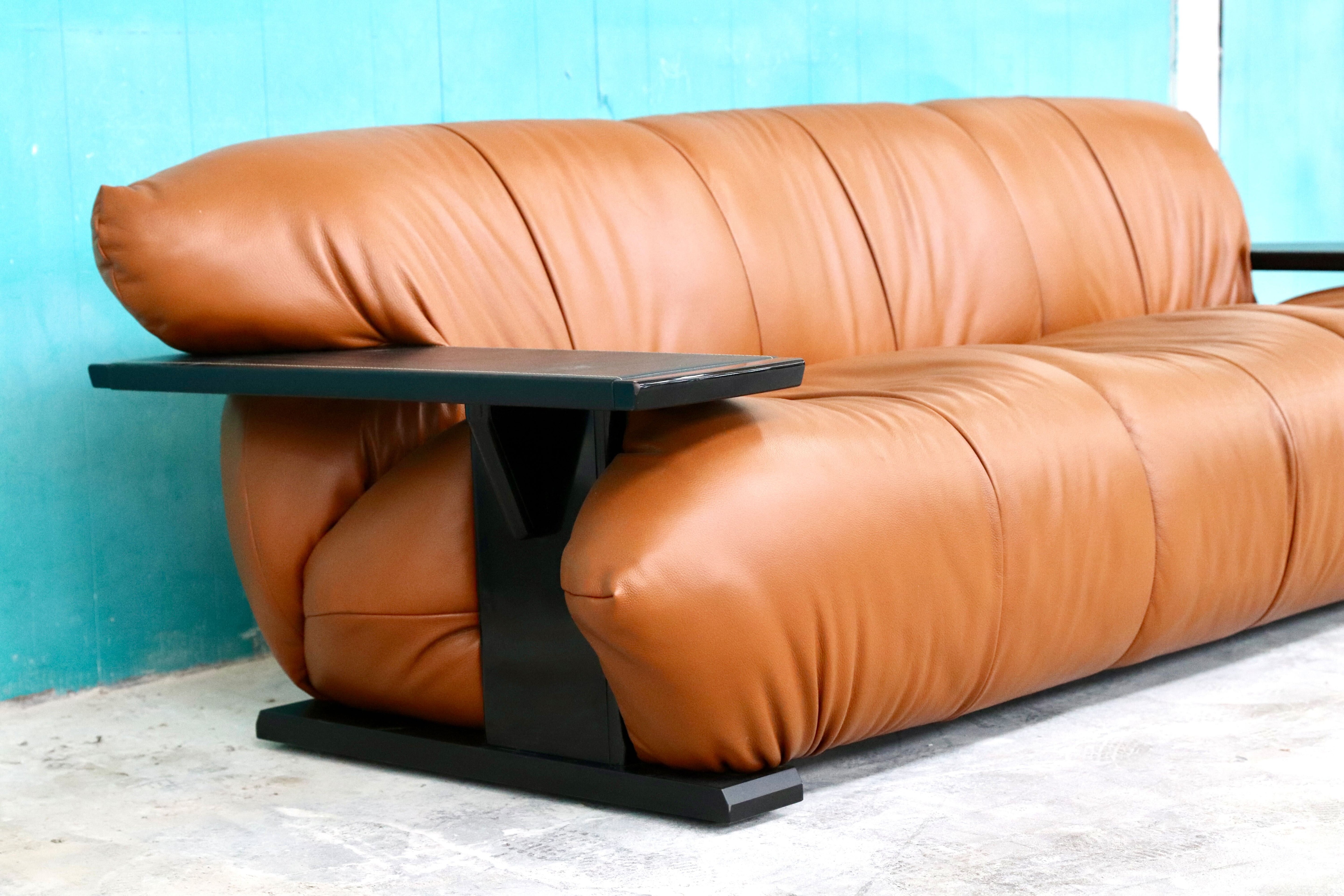 GMHN112A○モリシゲ / MORISHIGE G-アーク 3人掛けソファ トリプルソファ ライトブラウン 総革 IDC大塚家具 モダン