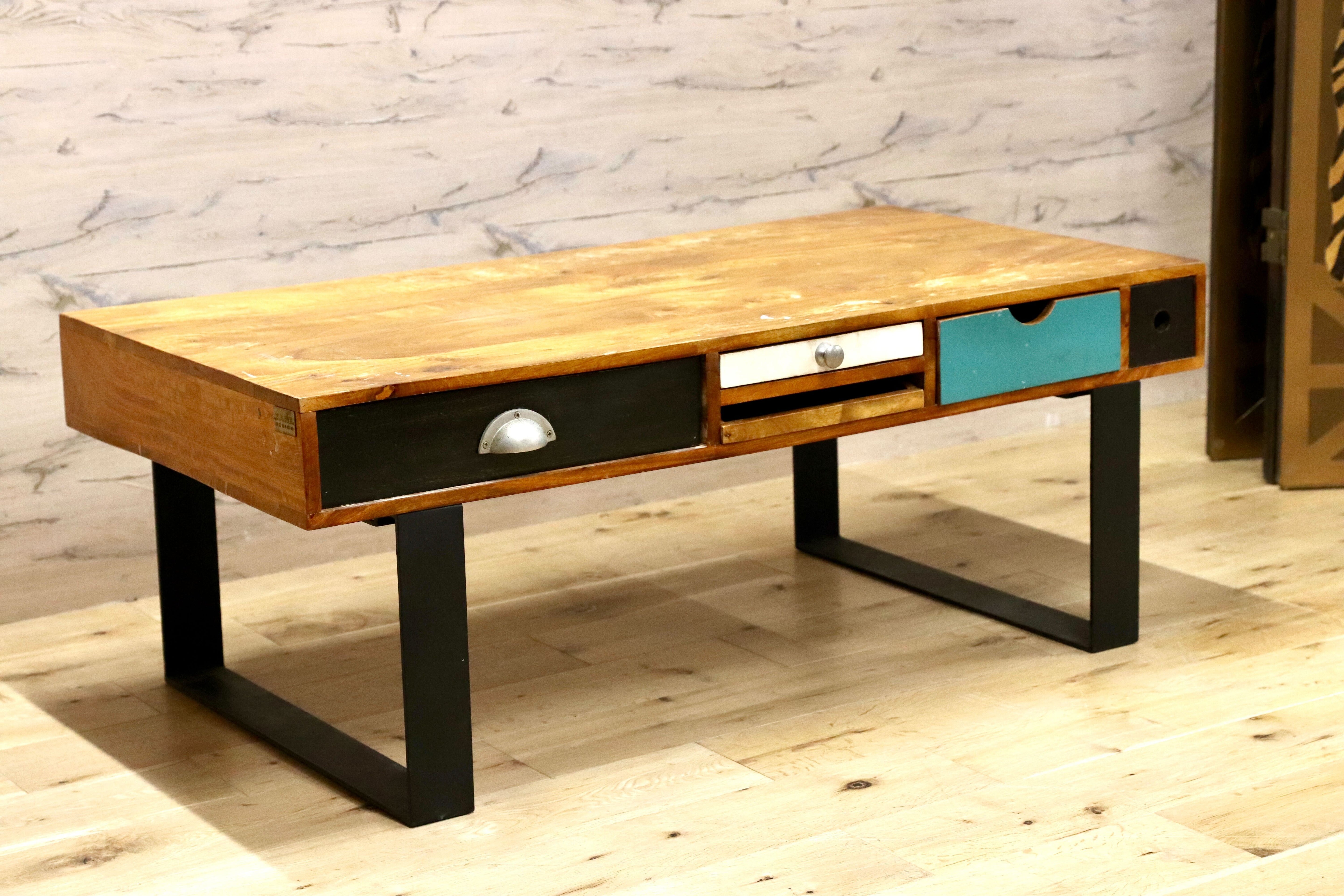 GMIK959○KARE DESIGN / カレデザイン ヴィンテージ インダストリアル リビングテーブル センターテーブル 引き出し付き