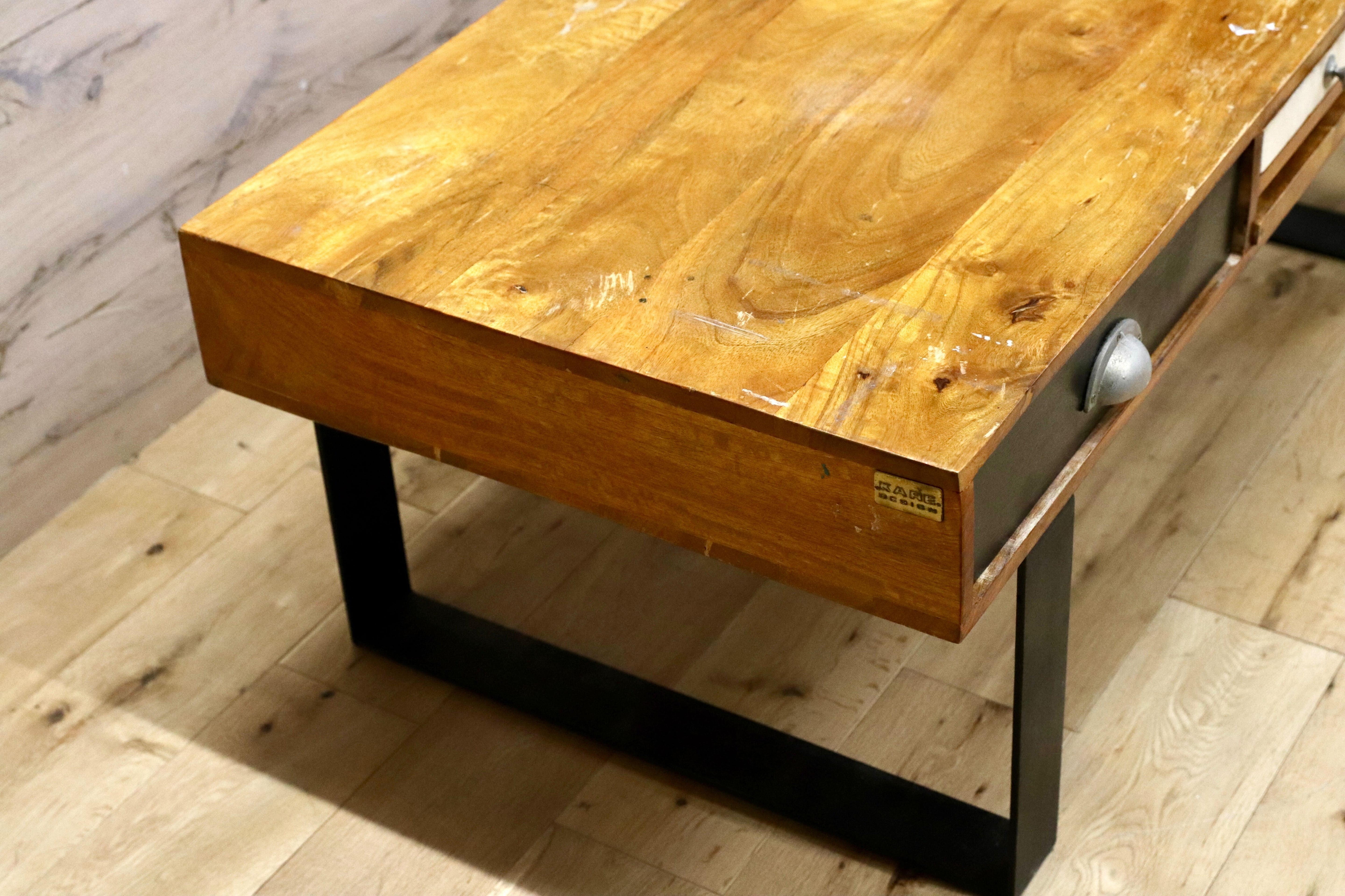 GMIK959○KARE DESIGN / カレデザイン ヴィンテージ インダストリアル リビングテーブル センターテーブル 引き出し付き