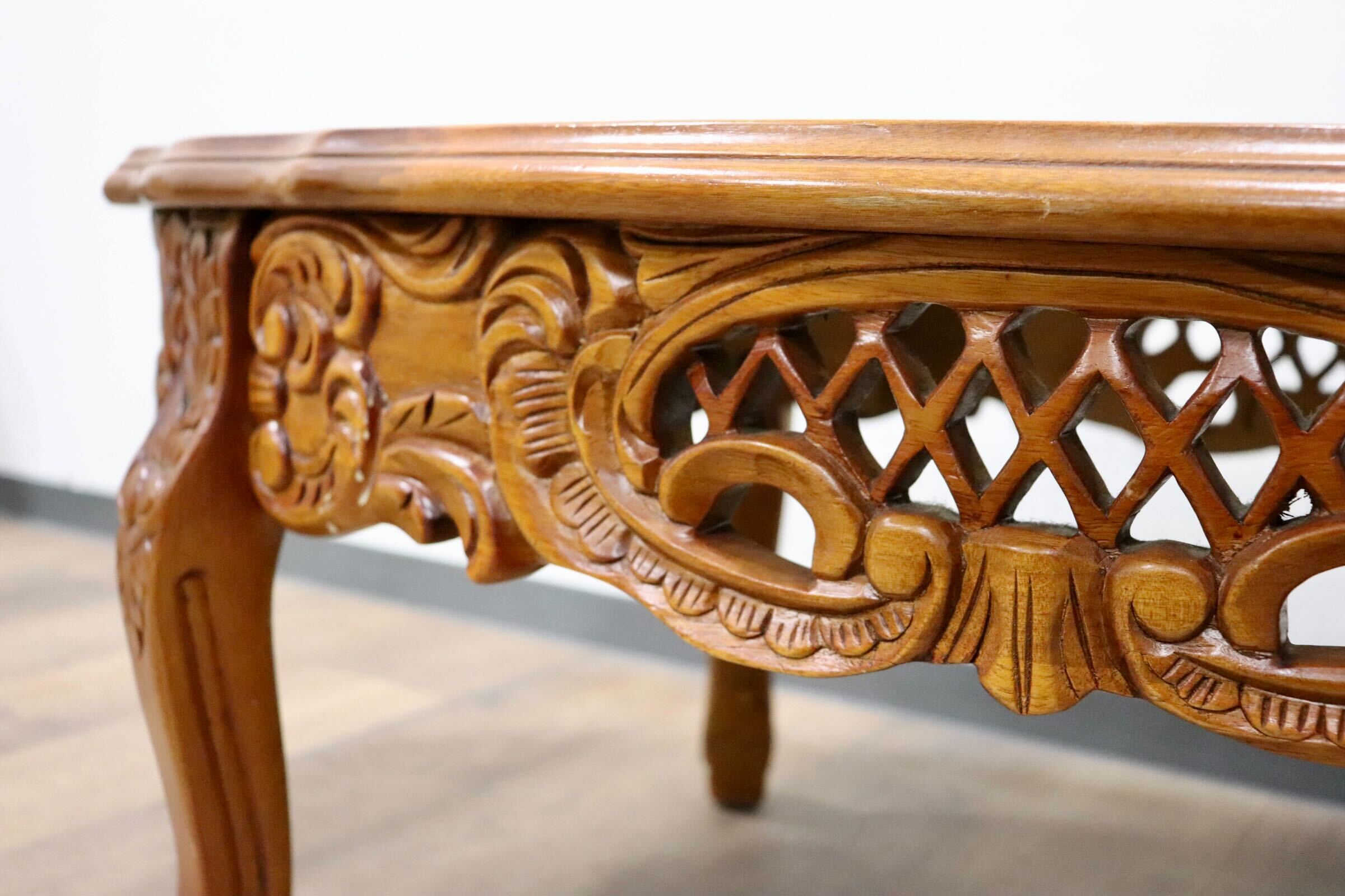 GMGH475○イタリア製 アンティーク 大理石 センターテーブル リビングテーブル 最高級 ロココ調 彫刻 猫脚 展示品※発送不可