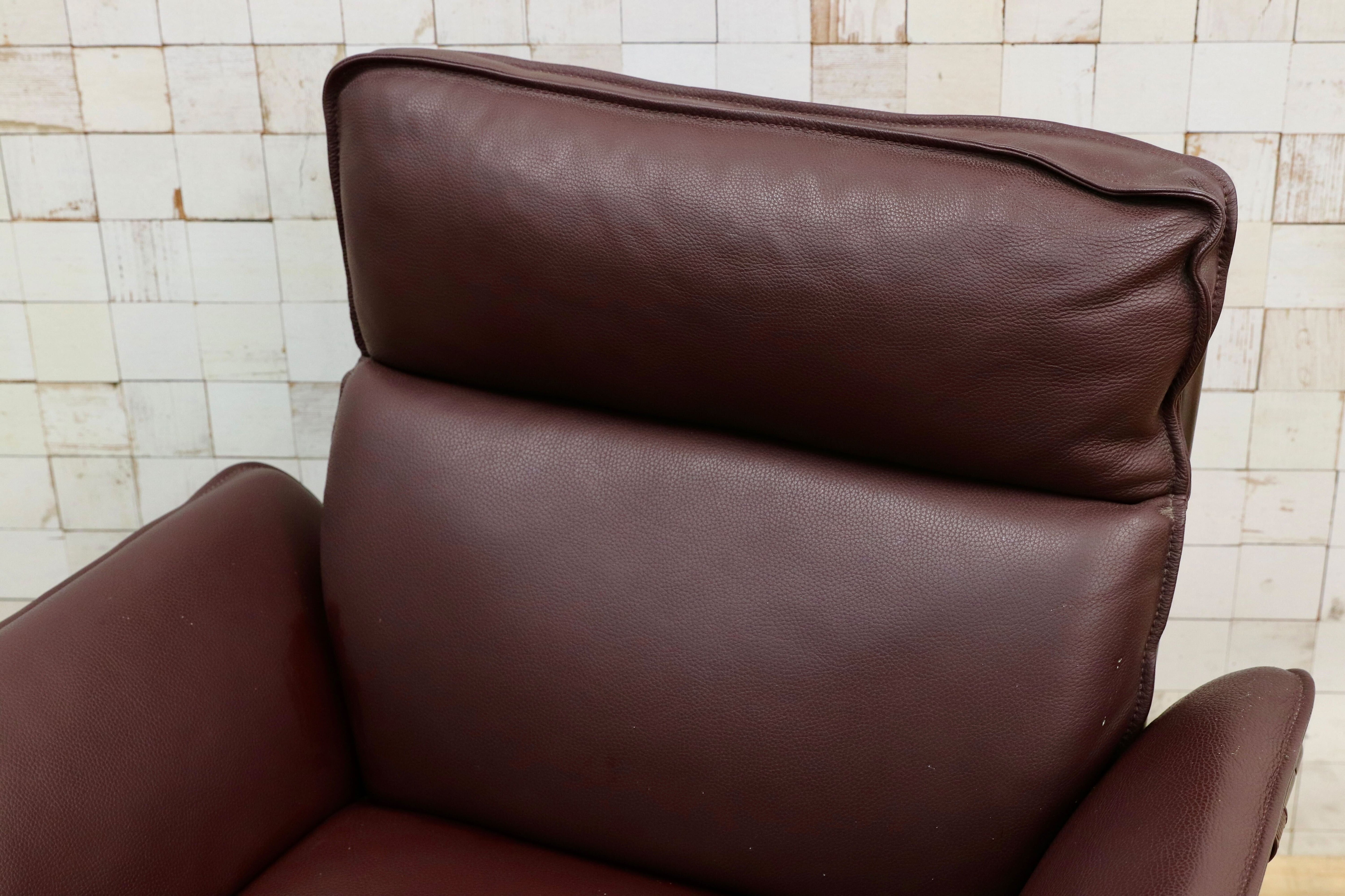 GMIH508○erpo / エルポ AS-ER-01 1人掛けソファ シングルソファ ラウンジチェア 本革 レザー 無垢材 ドイツ IDC大塚家具 定価約51万