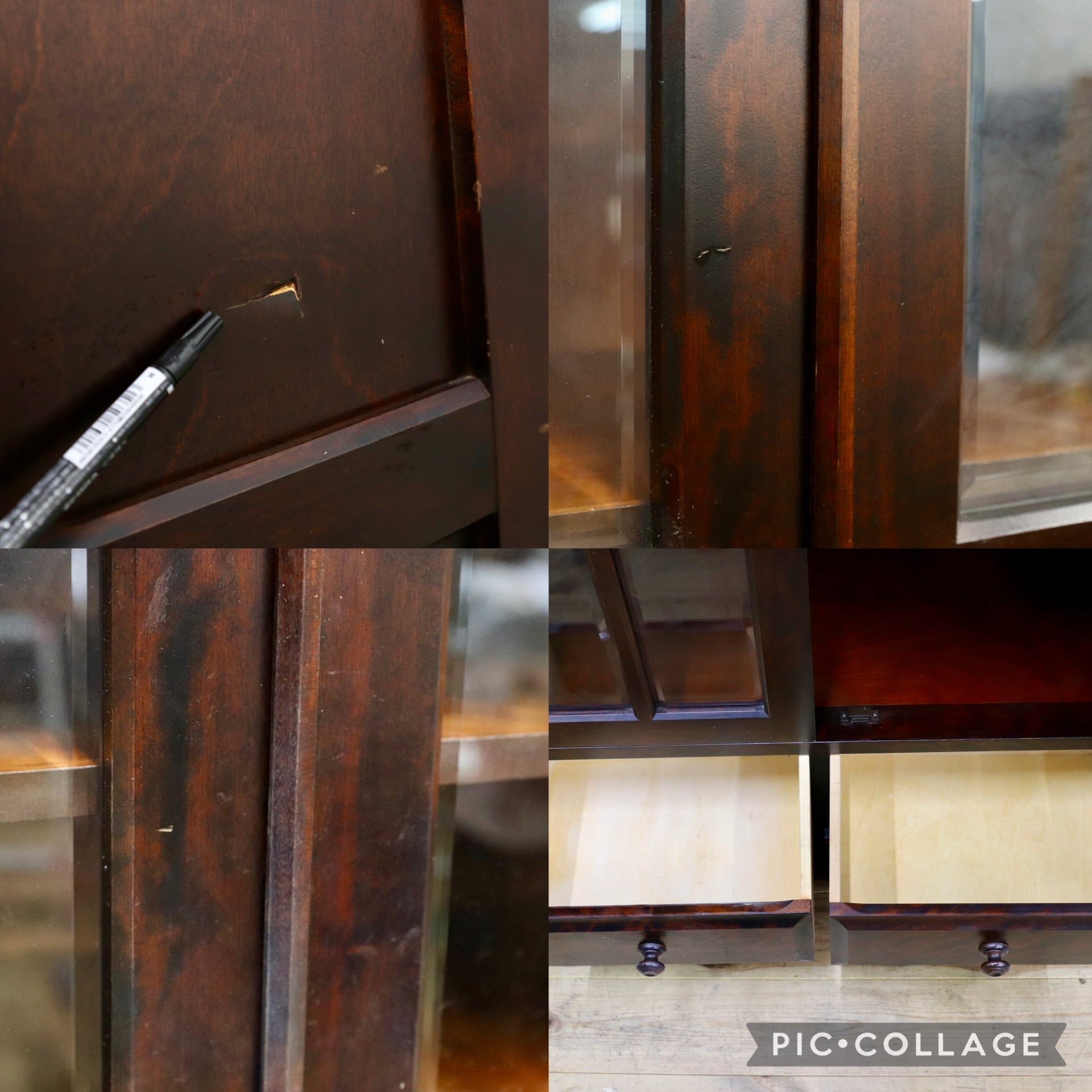 GMJS141○北海道民芸家具 ガラス扉 書棚 ブックシェルフ キャビネット 樺材 無垢材 国産家具 和モダン 民芸家具