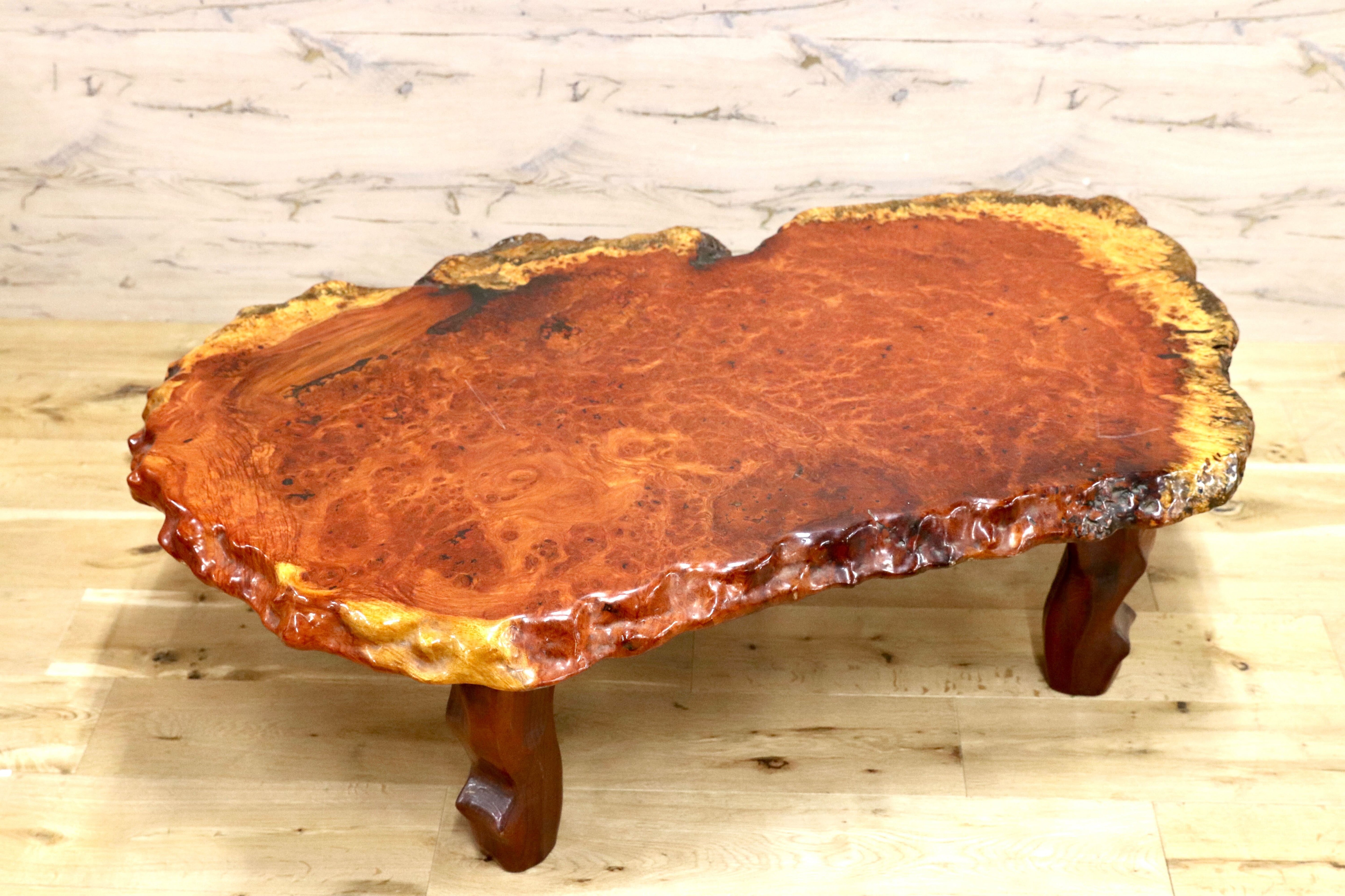 GMHK815○花梨材 センターテーブル リビングテーブル ローテーブル 唐木 銘木 中国美術 民藝 アンティーク 家具 和モダン