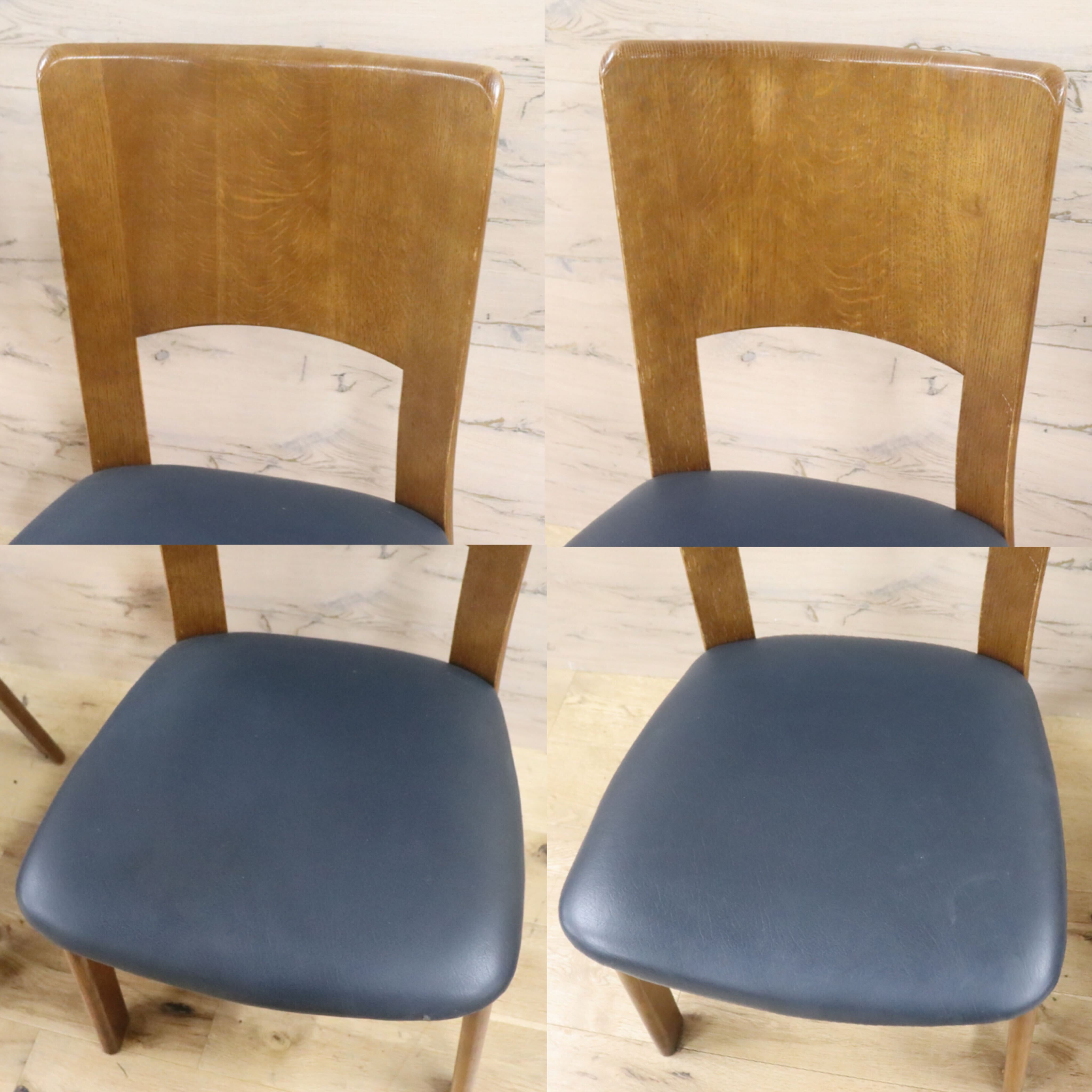 GMGH48A○シラカワ / shirakawa ダイニングチェア アームレスチェア 椅子 飛騨の家具 合皮 和モダン ブルー 2脚セット