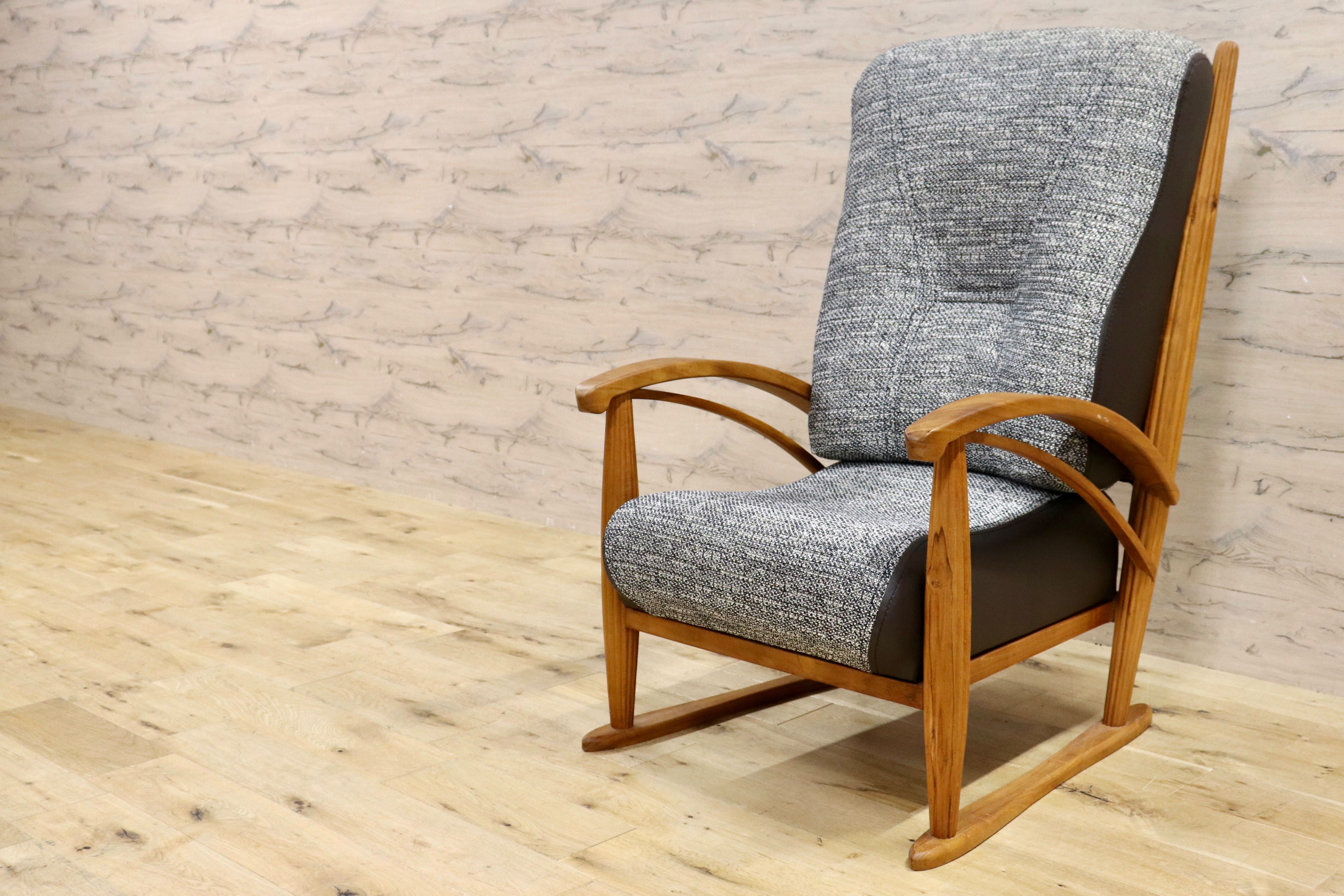 GMIS201○BC工房 アームチェア 1人掛けソファ シングルソファ ラウンジチェア ハイバック モダン ナチュラル ファブリック 定価約20万