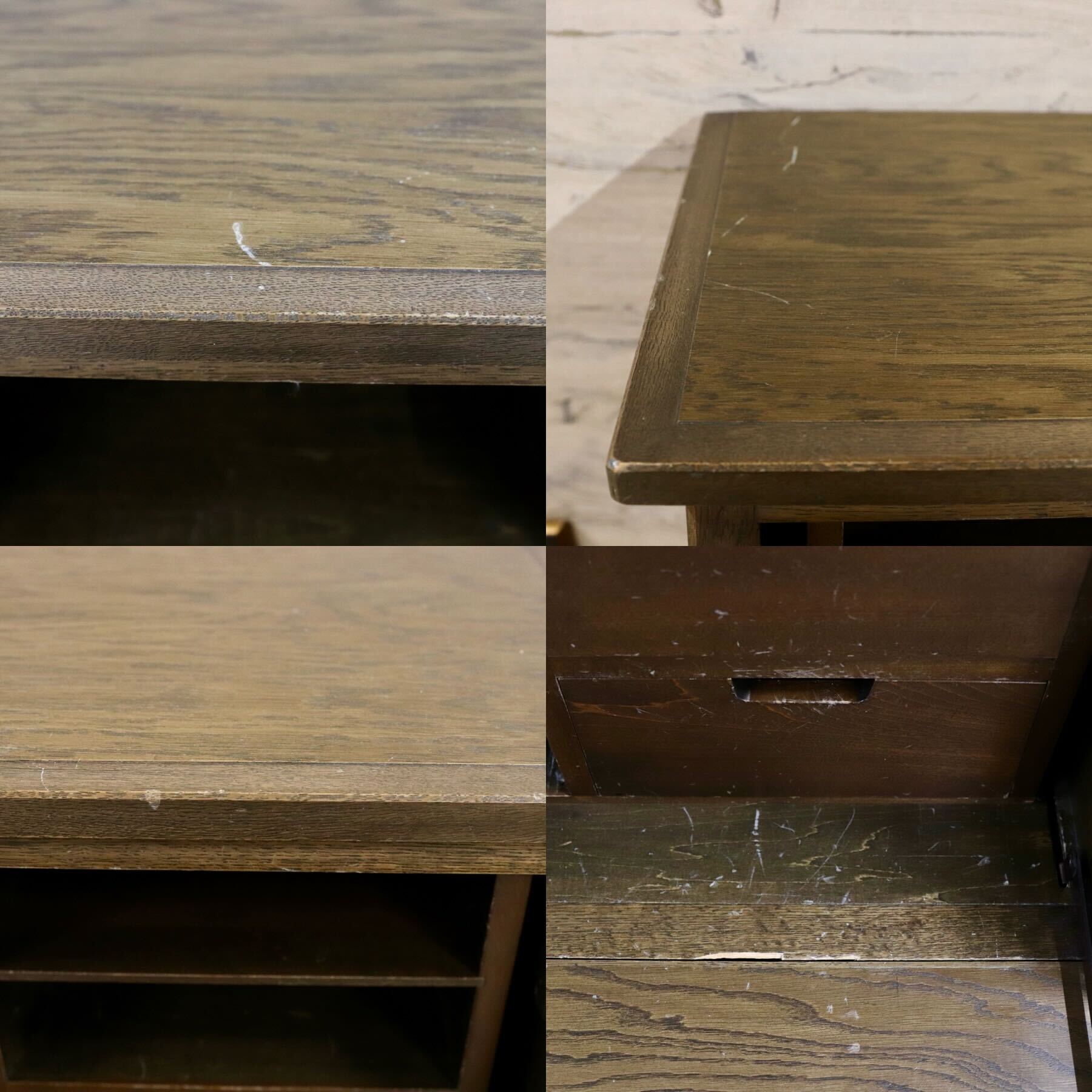 GMGH456○神戸家具 神戸洋家具 伊藤家具 ライティングビューロー デスク 机 楢材 レトロ カントリー 稀少 逸品 アンティーク