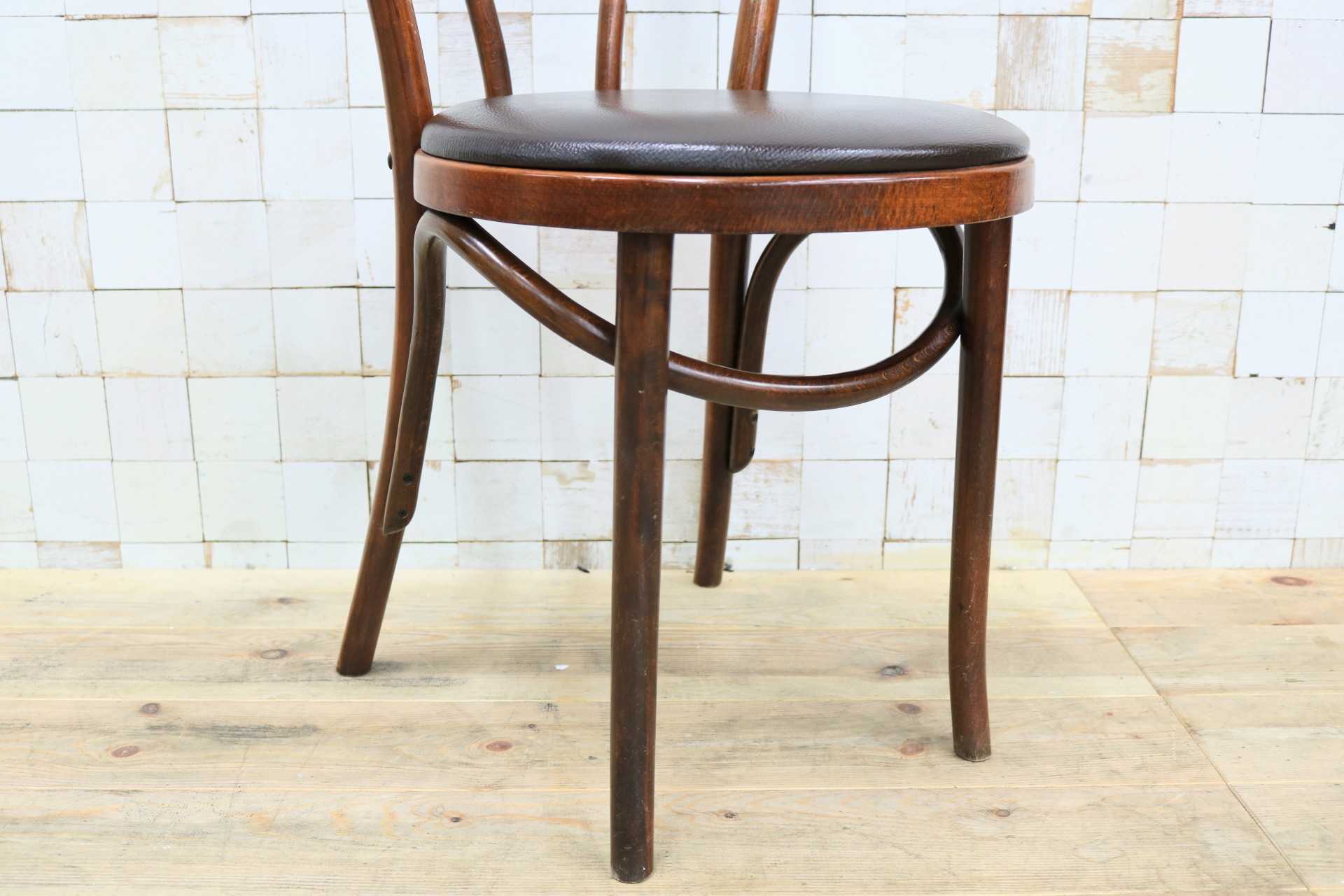 GMIH421K○maruni / マルニ オールド ヴィンテージ ベントウッドチェア ルーマニア製 曲木 アンティーク 合皮 ブナ材 稀少