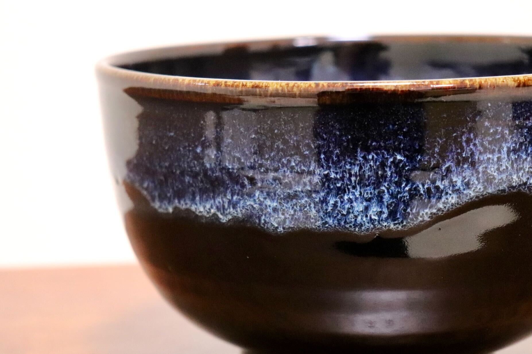 GMIO350B○陶勝窯 丹波焼 黒乳白5.5丼 市野勝 市野勝磯 陶器 工芸品 丹波篠山 未使用