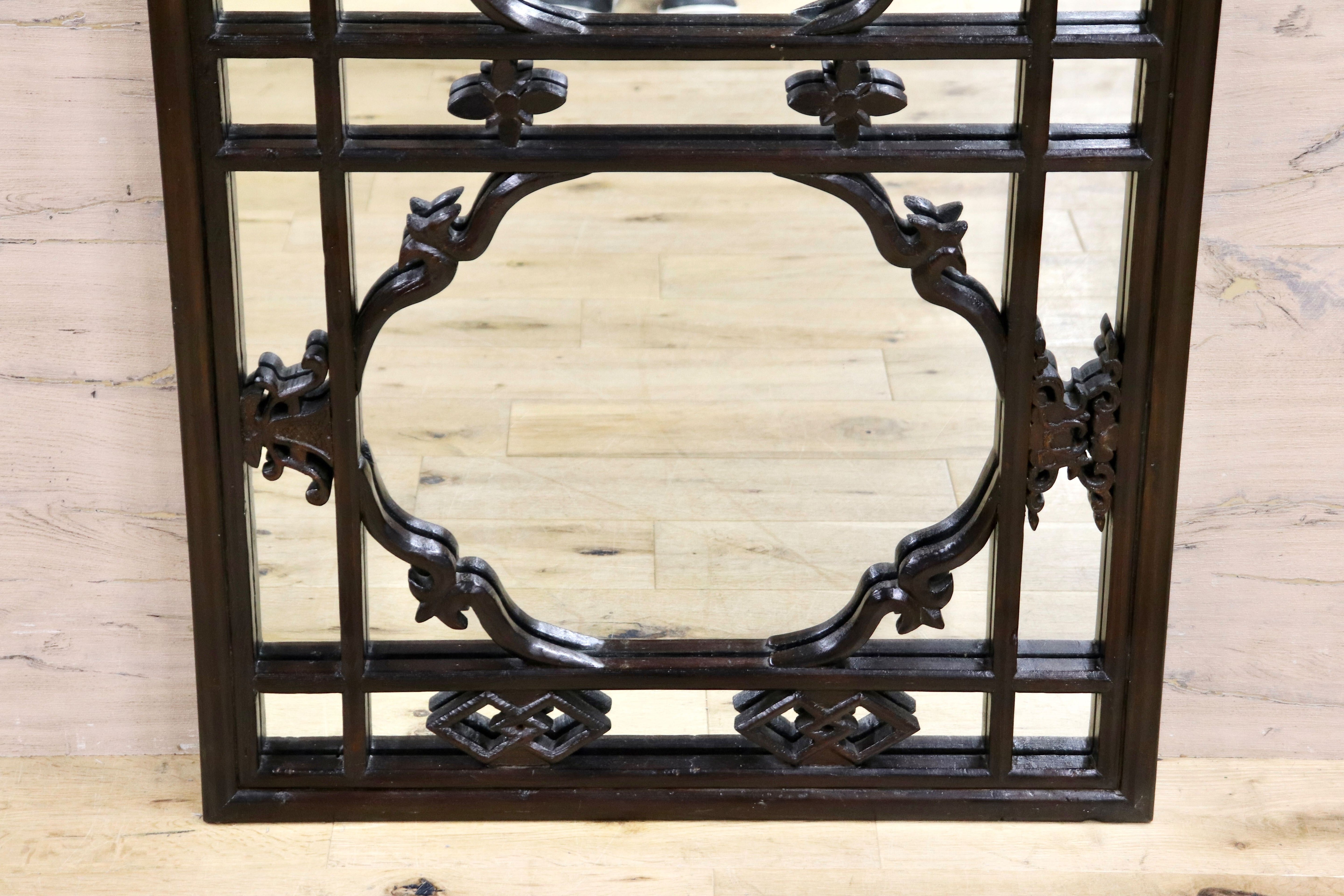 GMHK836H○中国アンティーク ウォールミラー 木製 古材 鏡 壁掛けミラー 建具 ヴィンテージ 古道具 古美術 インテリア 店舗什器