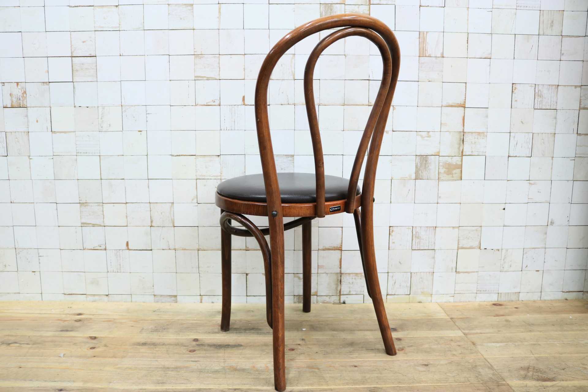 GMIH421K○maruni / マルニ オールド ヴィンテージ ベントウッドチェア ルーマニア製 曲木 アンティーク 合皮 ブナ材 稀少