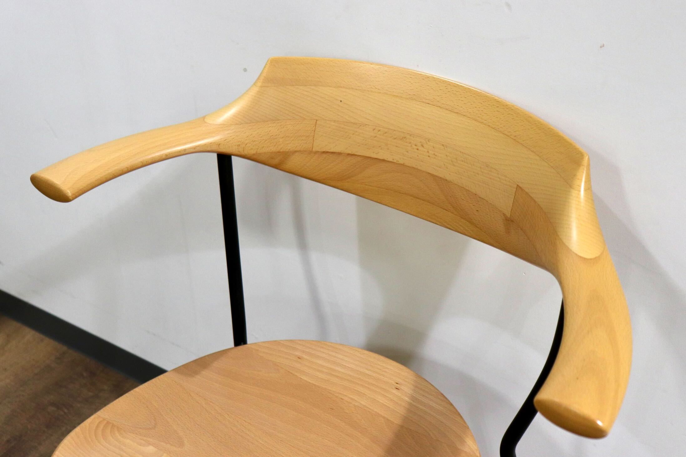 GMHO132D○アトリエ木馬 / ATELIER MOKUBA TRI chair トライチェア アームチェア 椅子 ビーチ無垢材 定価9.7万