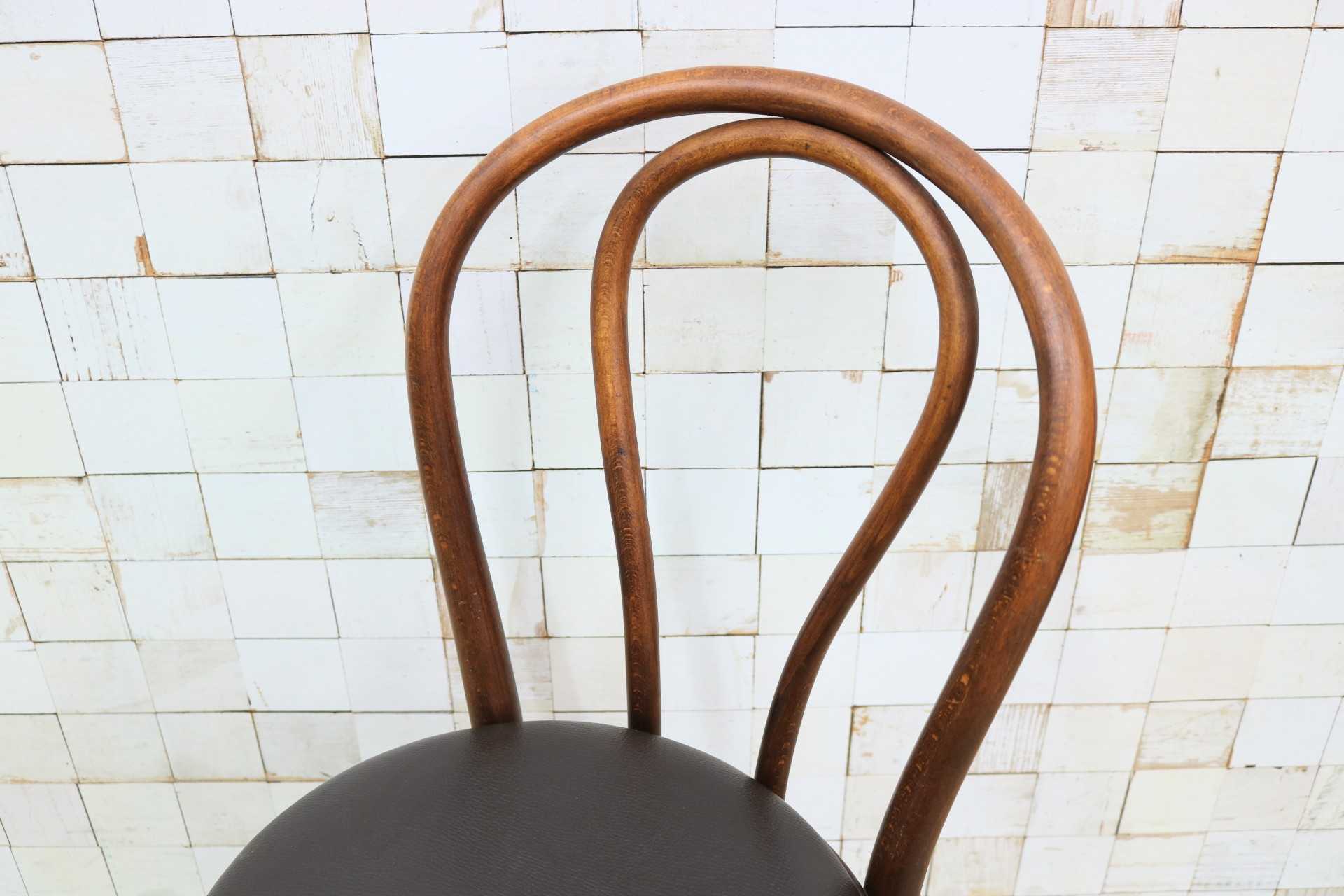 GMIH421L○maruni / マルニ オールド ヴィンテージ ベントウッドチェア ルーマニア製 曲木 アンティーク 合皮 ブナ材 稀少