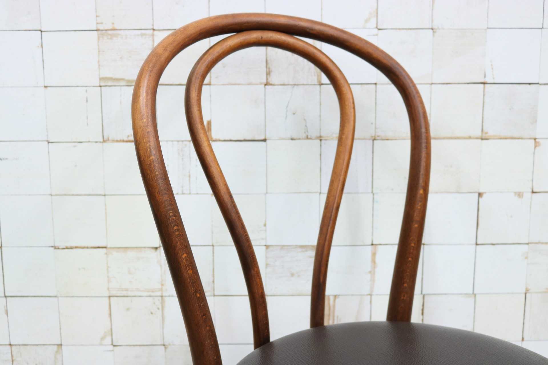 GMIH421L○maruni / マルニ オールド ヴィンテージ ベントウッドチェア ルーマニア製 曲木 アンティーク 合皮 ブナ材 稀少