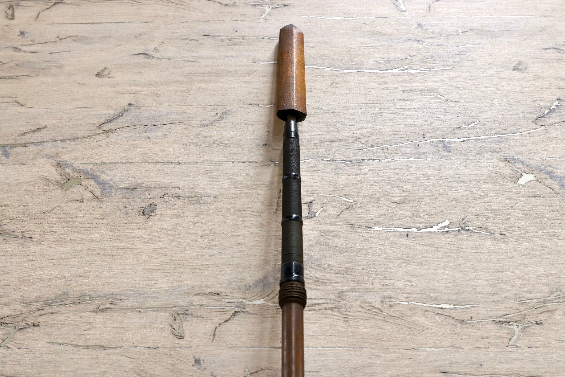 GMIH310○時代武具 無銘 槍 銃砲刀剣類登録証付 木製長柄 拵え 鞘付 日本刀 刀剣 古美術 骨董 アンティーク