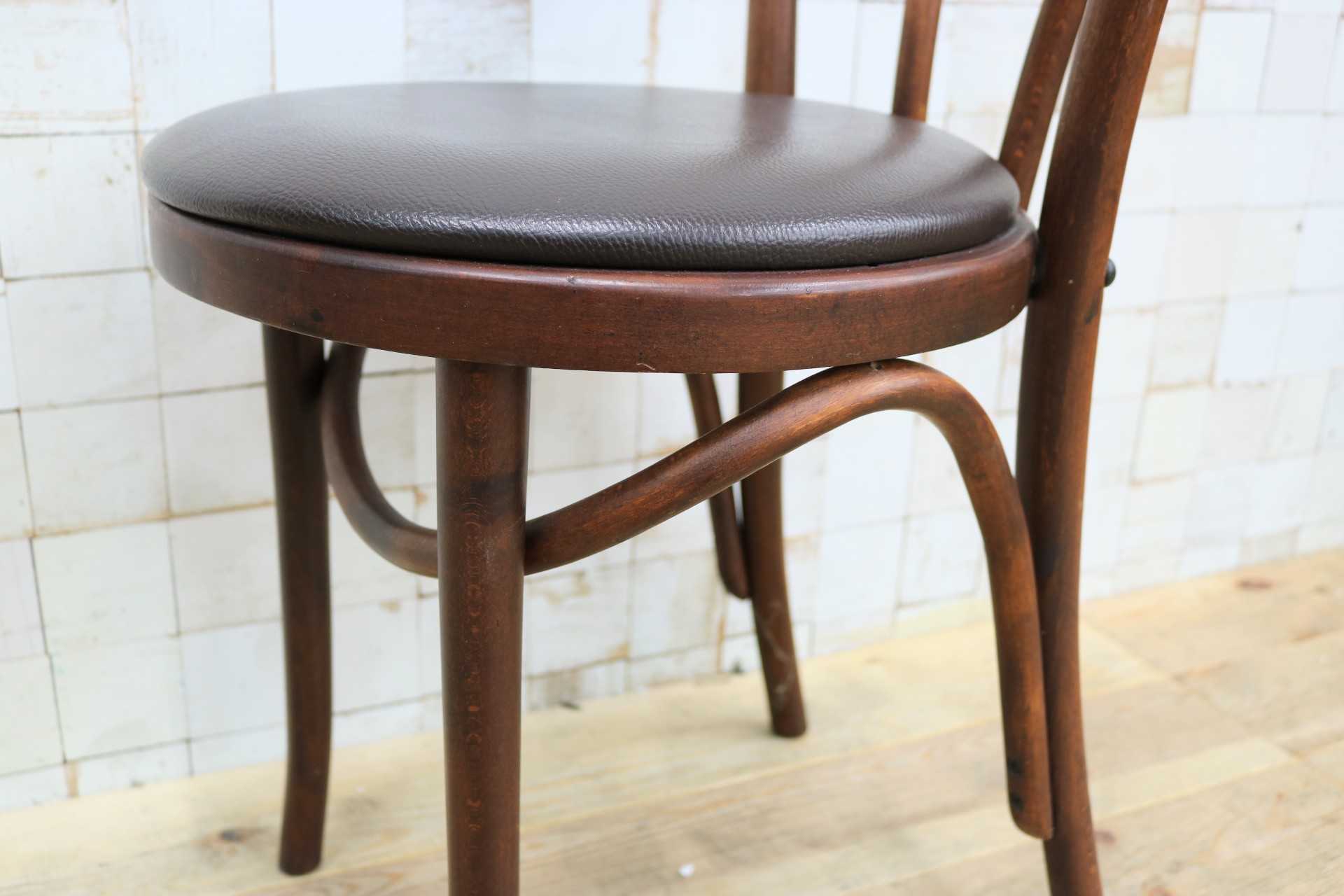 GMIH421L○maruni / マルニ オールド ヴィンテージ ベントウッドチェア ルーマニア製 曲木 アンティーク 合皮 ブナ材 稀少