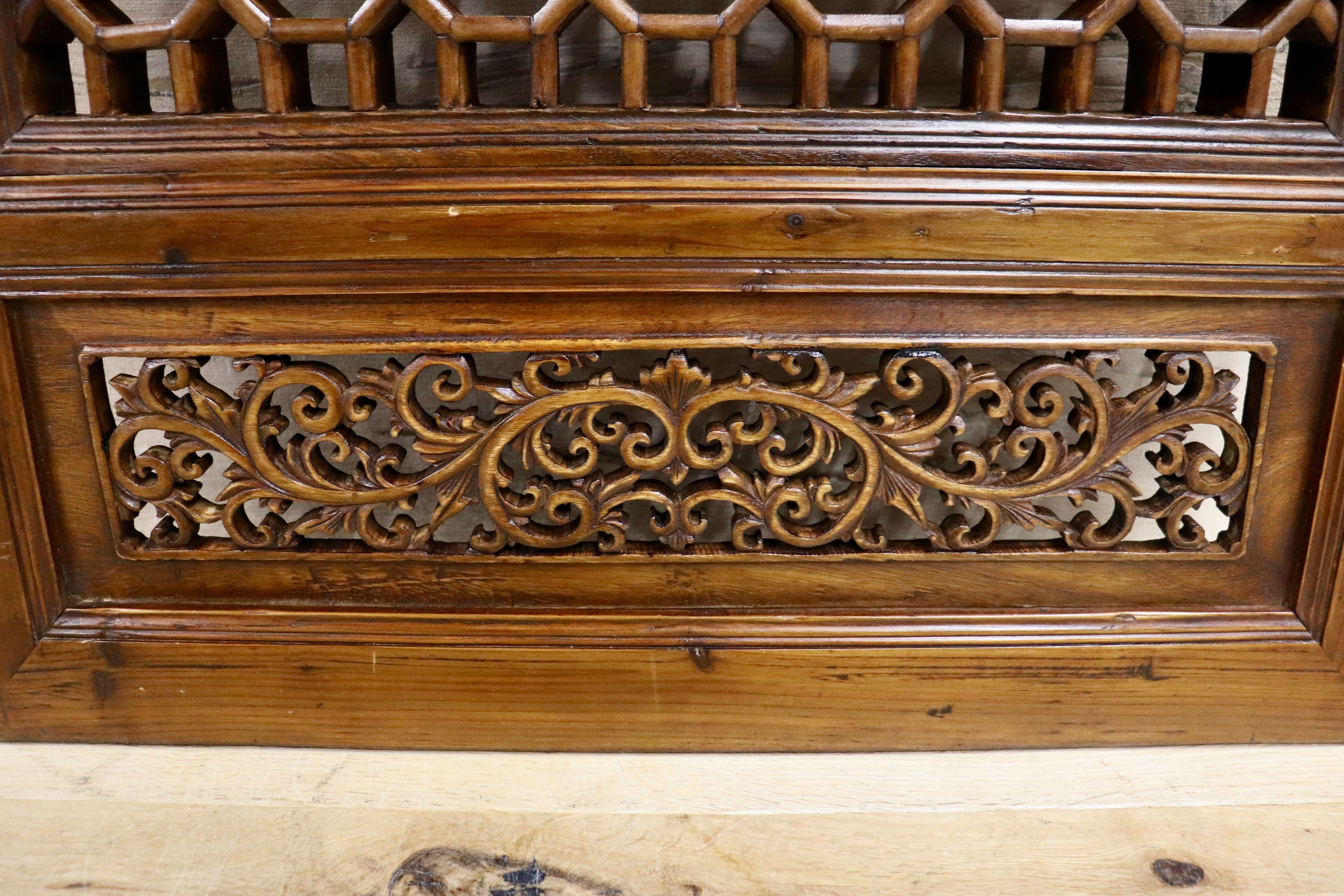 GMHK836I○中国アンティーク 建具 木製 古材 ヴィンテージ 古道具 古美術 インテリア 衝立 彫刻