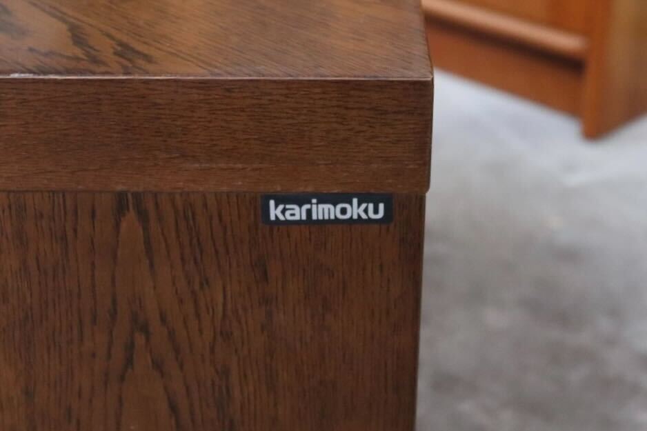 GMIK351○karimoku / カリモク コーナーテレビ台 コーナーキャビネット 飾り棚 リビング収納 オーク材 国産家具 レトロ 収納棚 木製家具