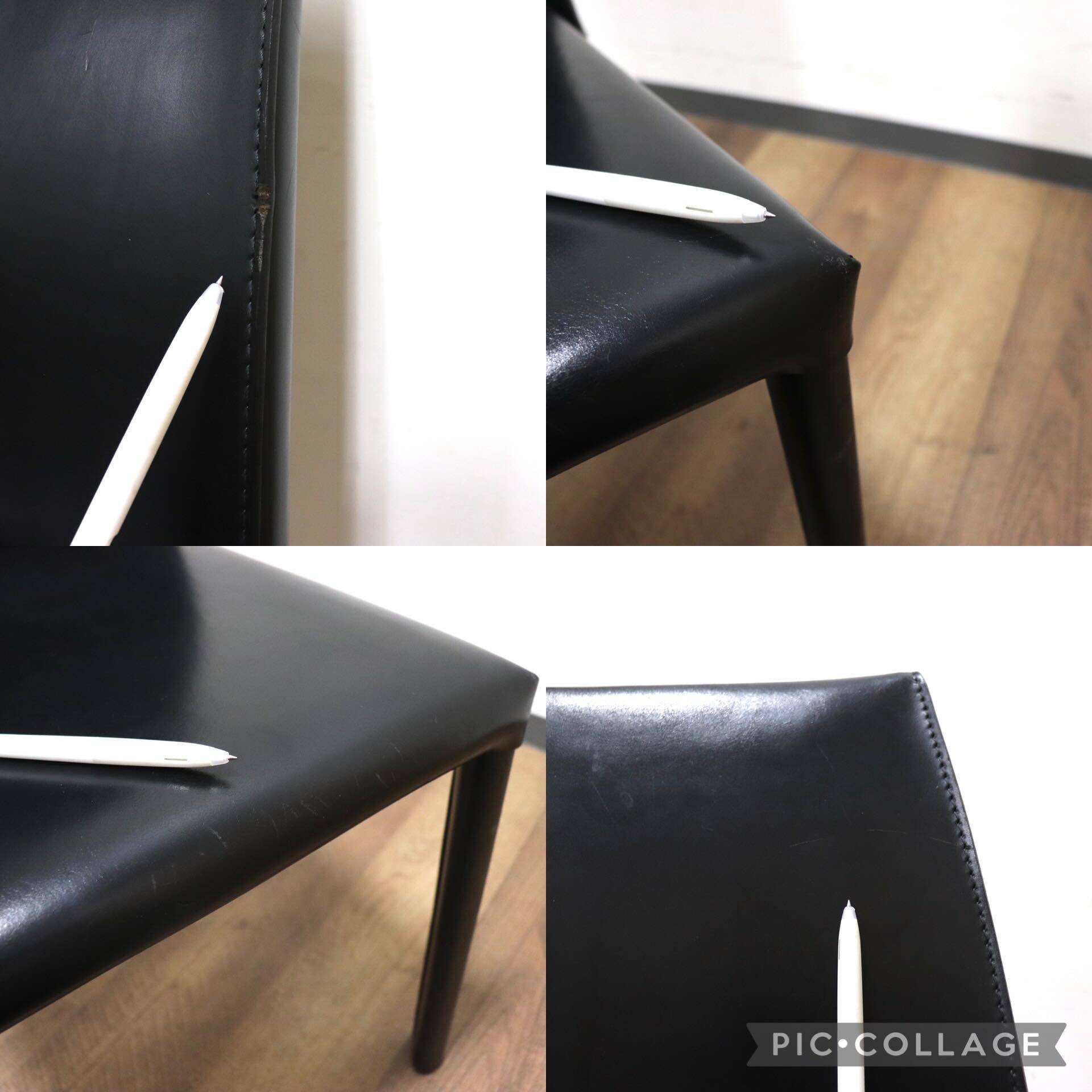 GMHN288A○FRAG / フラッグ LATINA ダイニングチェア アームレスチェア ハイバックチェア 椅子 ブラック 本革 イタリア製 検)カッテラン