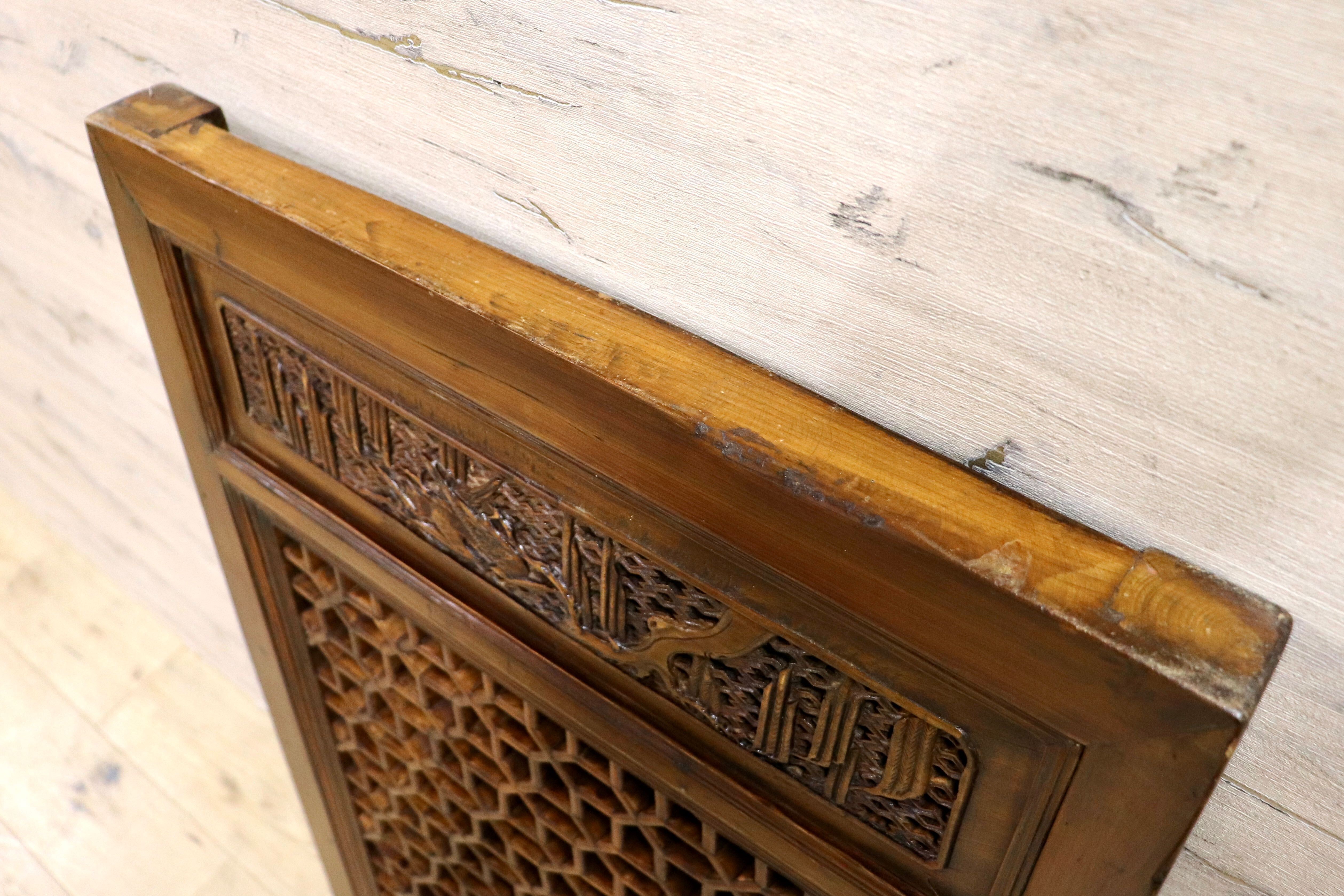 GMHK836I○中国アンティーク 建具 木製 古材 ヴィンテージ 古道具 古美術 インテリア 衝立 彫刻