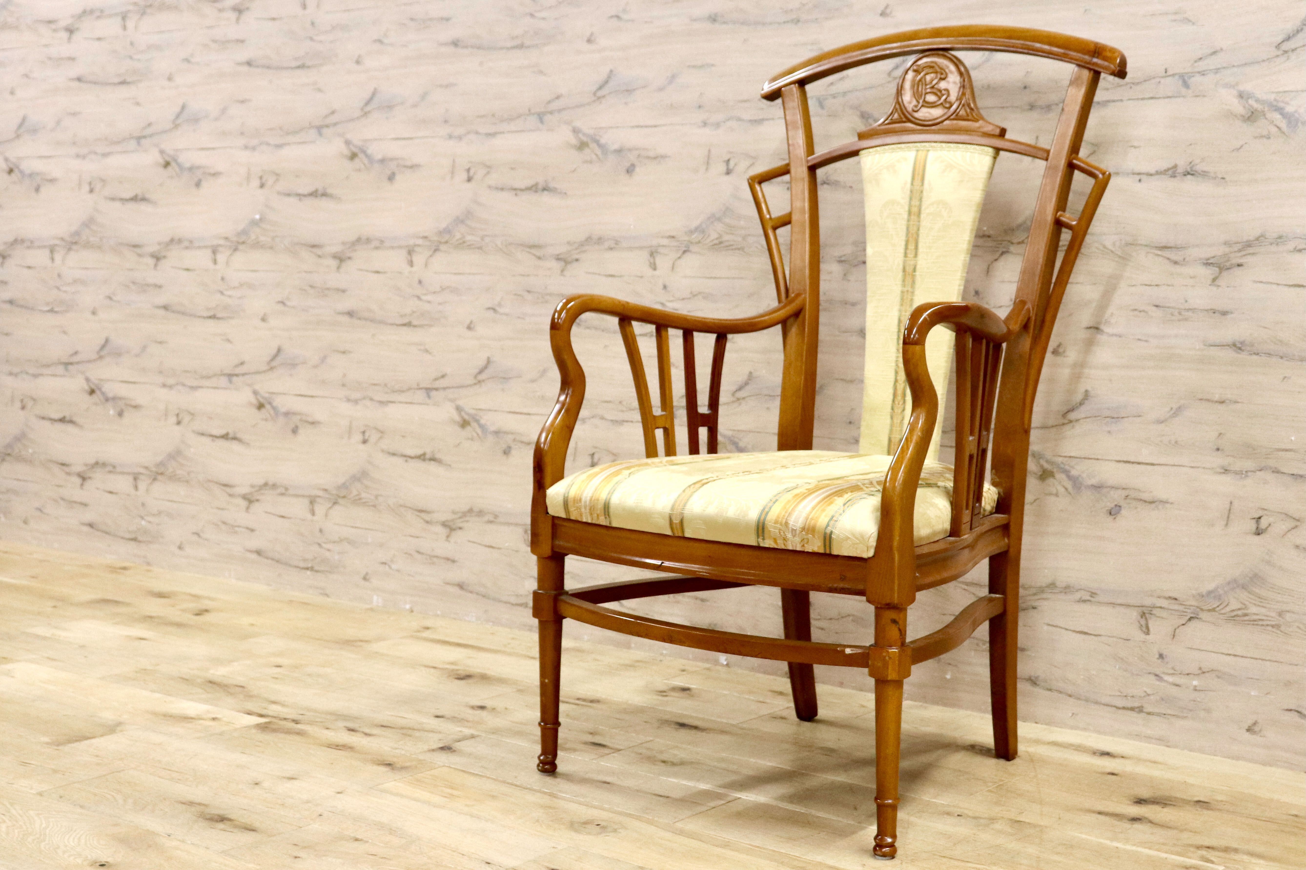 GMHS544A○西洋 アームチェア 椅子 サロンチェア ファブリック クラシック ヨーロピアン アンティーク ヴィンテージ 検)セルバ メデア