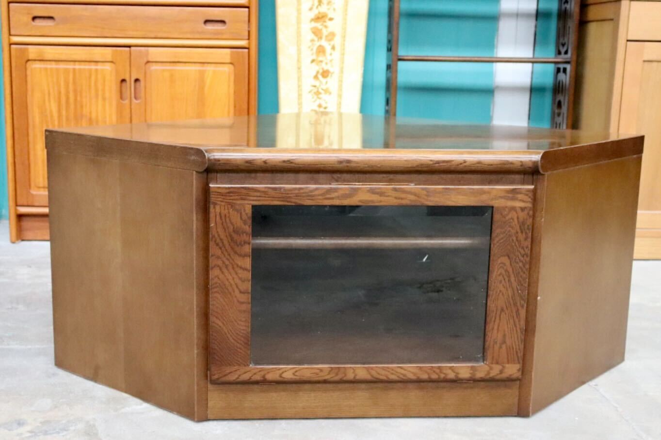 GMIK351A○karimoku / カリモク コーナーテレビ台 コーナーキャビネット 飾り棚 リビング収納 オーク材 国産家具 レトロ 木製 収納