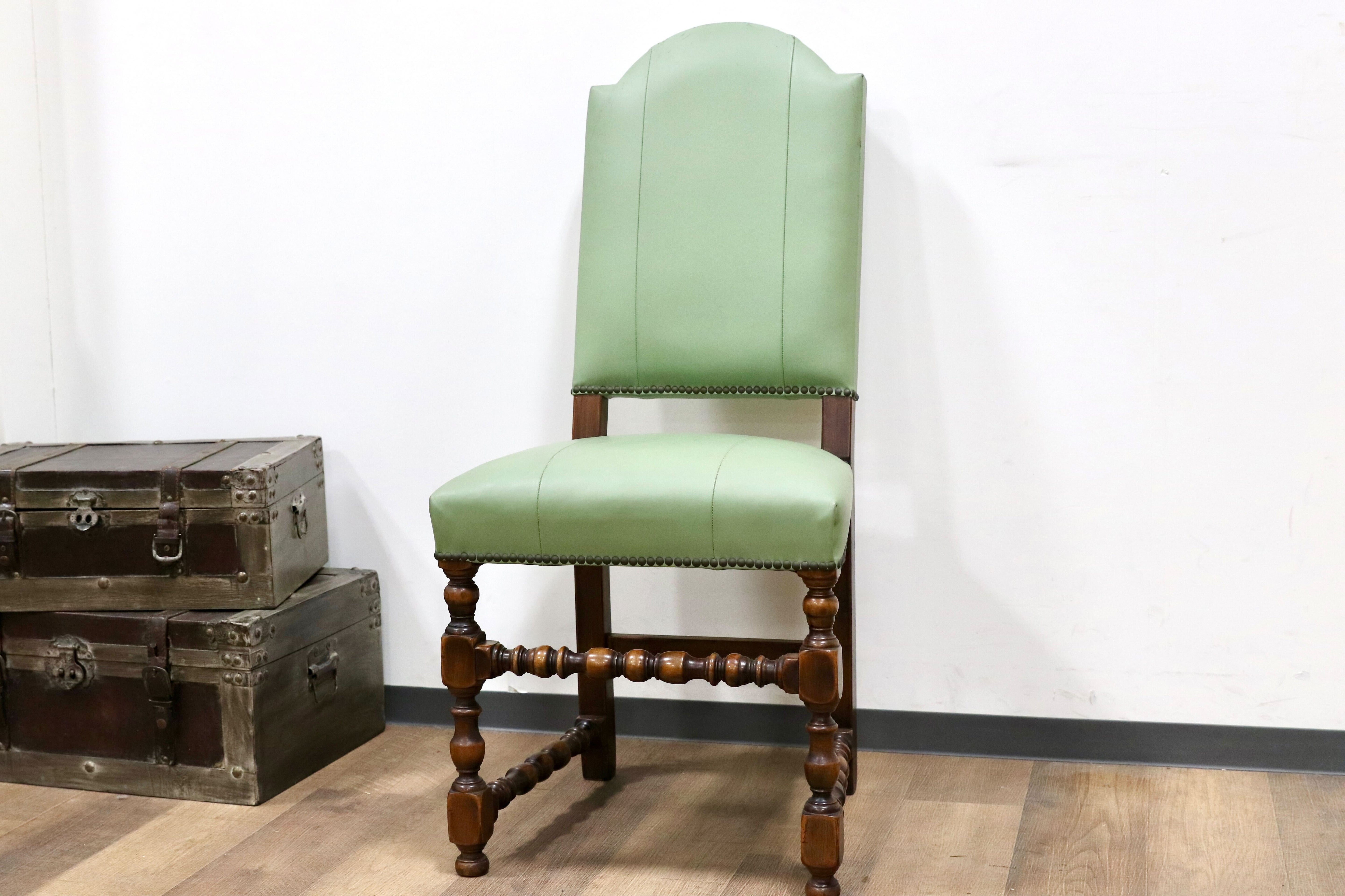 GMGH476A○VARO.S.A. VALENTI / バロッサバレンティ スペイン最高峰 ダイニングチェア 椅子 本革 IDC大塚家具 約19万 稀少 ヴィンテージ