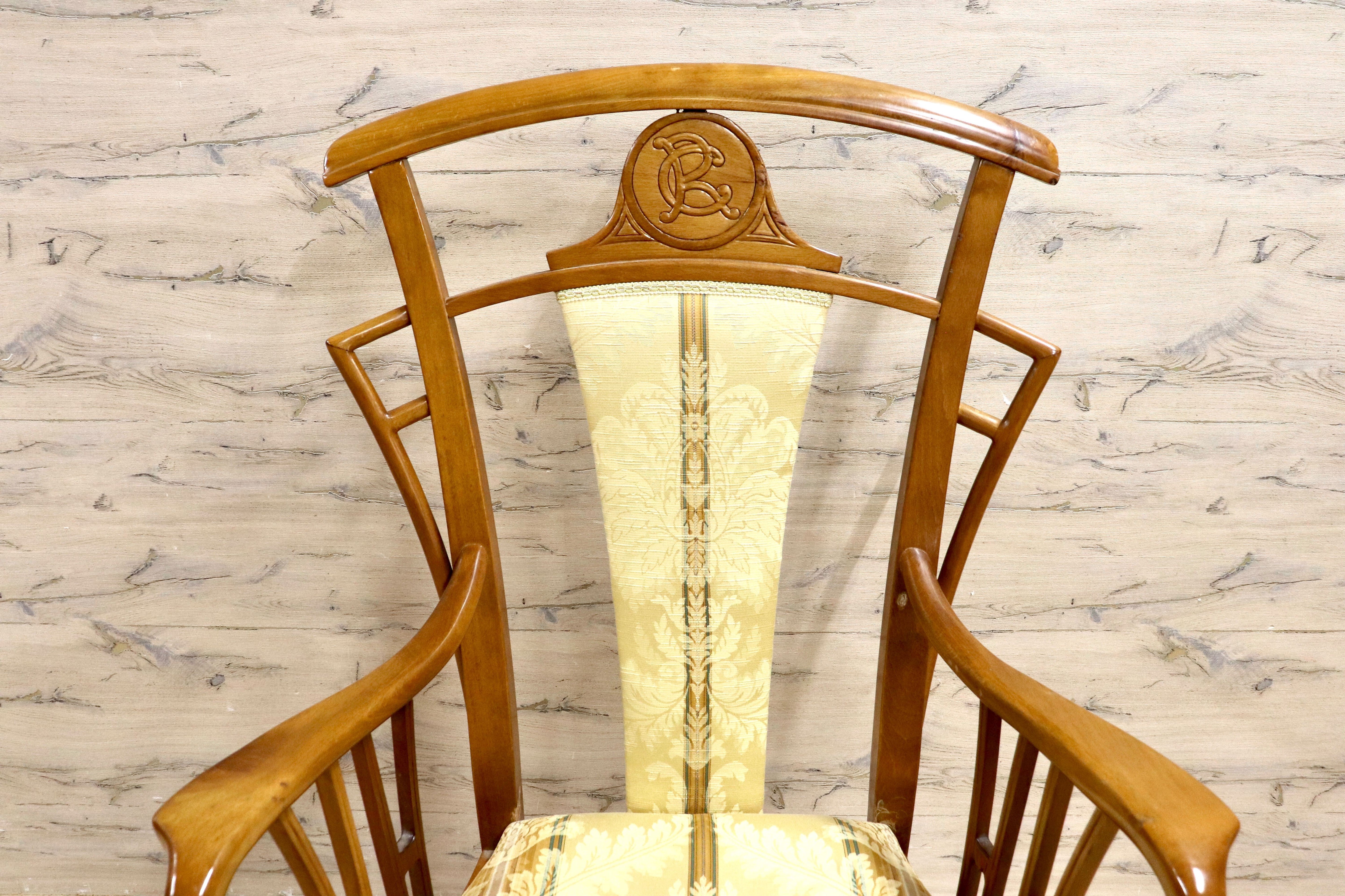 GMHS544A○西洋 アームチェア 椅子 サロンチェア ファブリック クラシック ヨーロピアン アンティーク ヴィンテージ 検)セルバ メデア