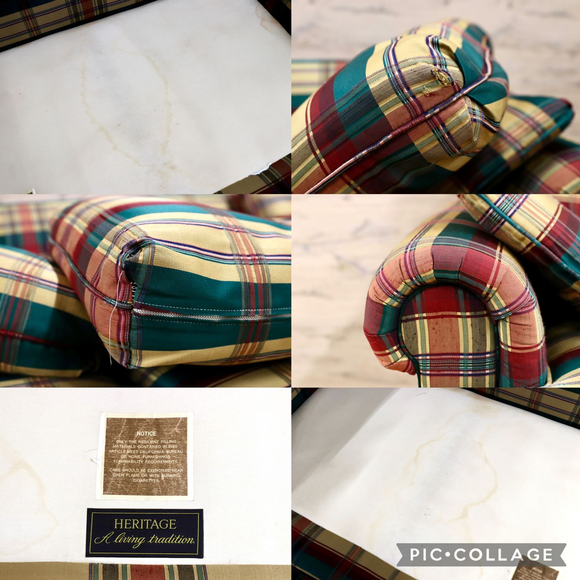 GMJH4○Heritage Furniture / ヘリテージファニチャー スリーパー タータンチェック アメリカンクラシック トラディショナル ヴィンテージ