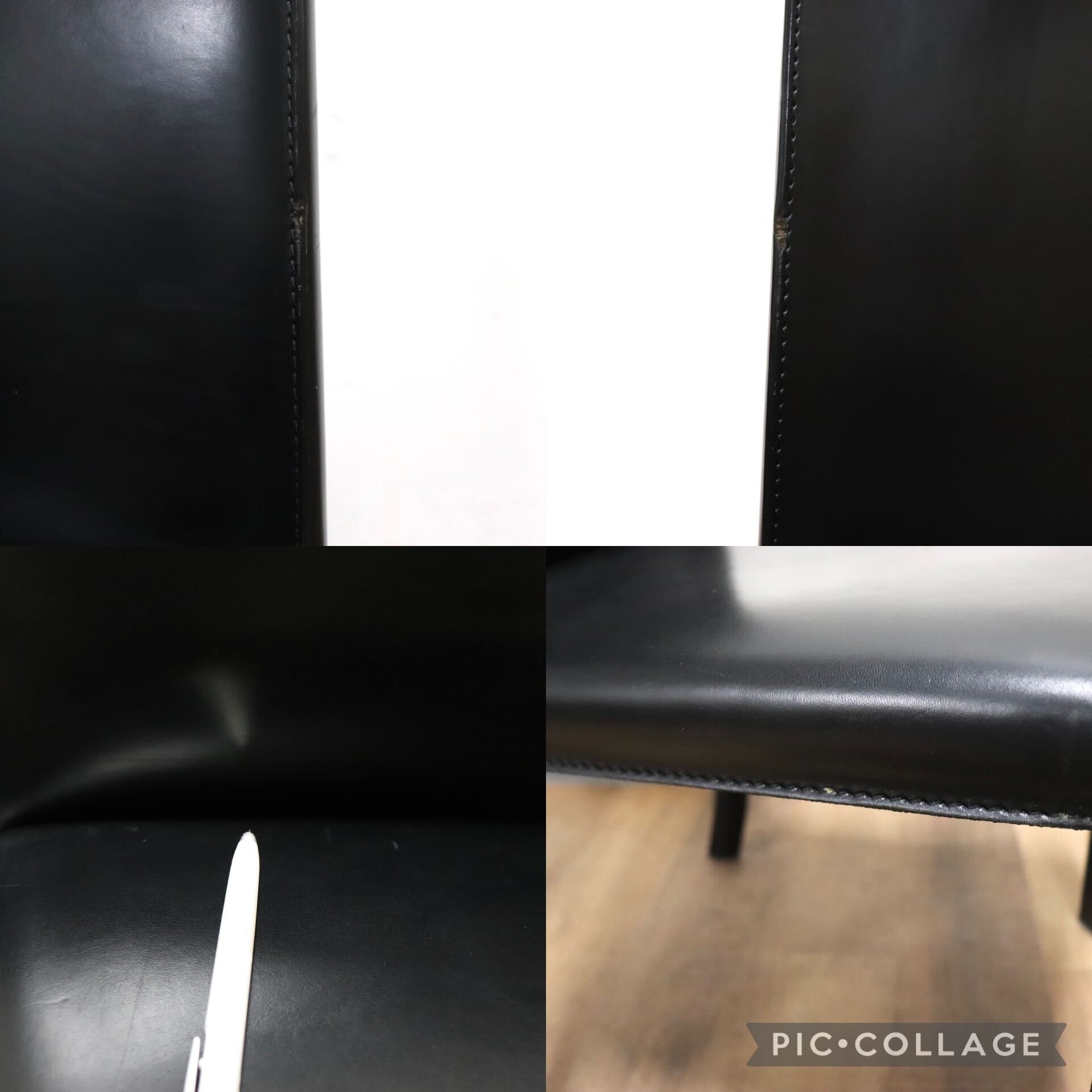 GMHN288B○FRAG / フラッグ LATINA ダイニングチェア アームレスチェア ハイバックチェア 椅子 ブラック 本革 イタリア製 検)カッテラン