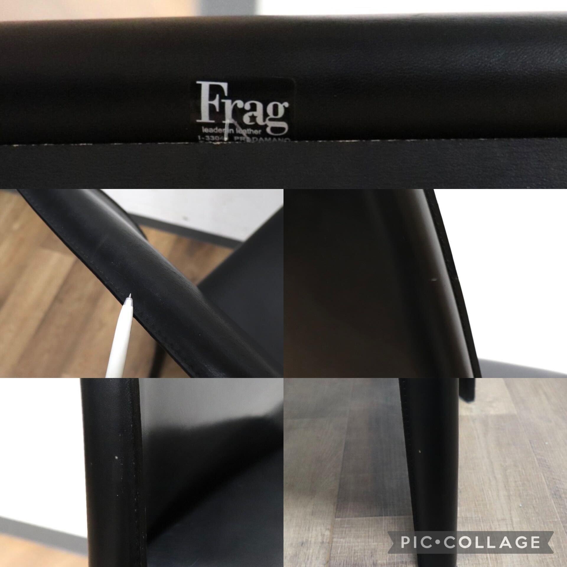 GMHN288B○FRAG / フラッグ LATINA ダイニングチェア アームレスチェア ハイバックチェア 椅子 ブラック 本革 イタリア製 検)カッテラン