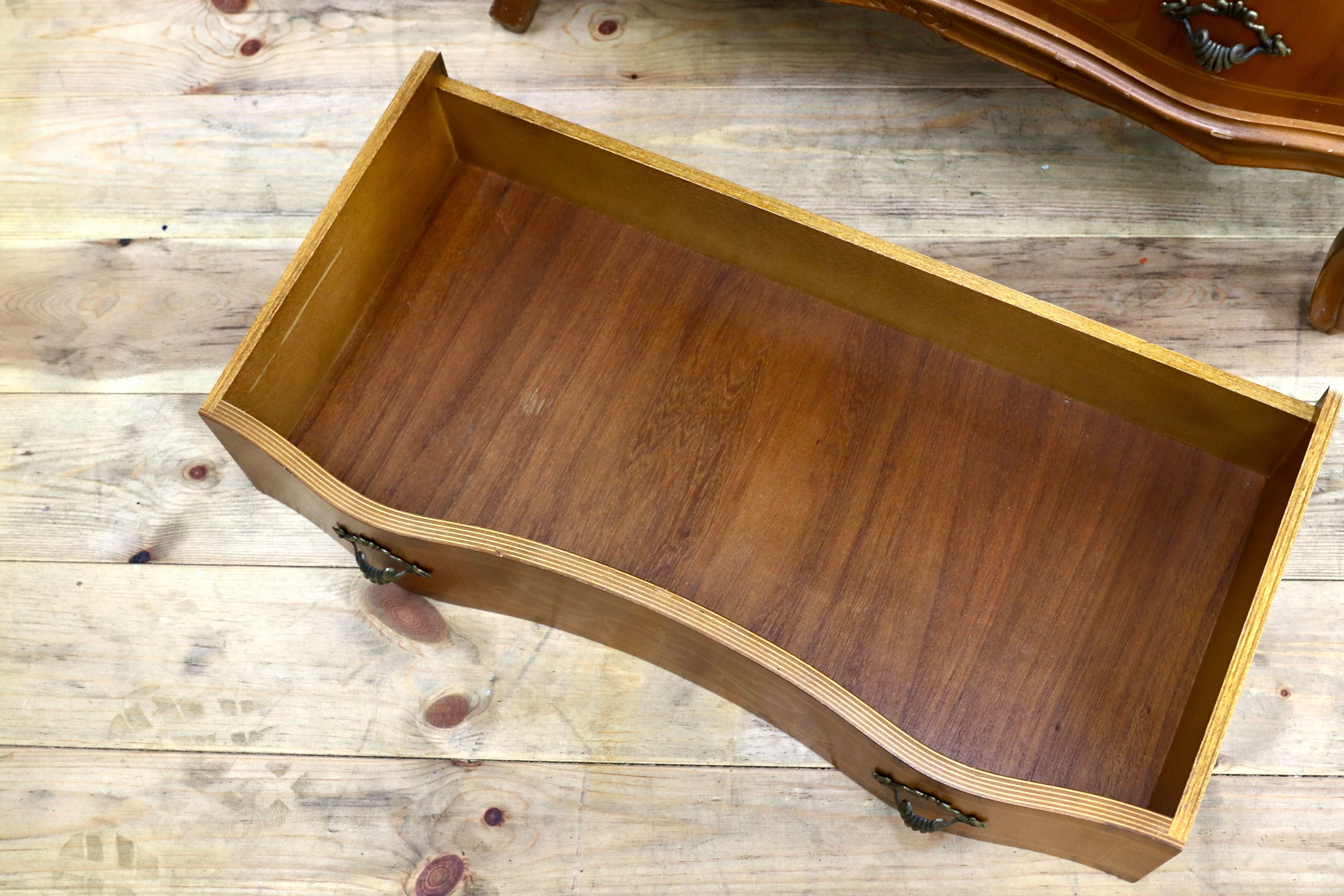 GMIK515○イタリア製 トールチェスト 引出し収納家具 象嵌細工 クラシック アンティーク 家具