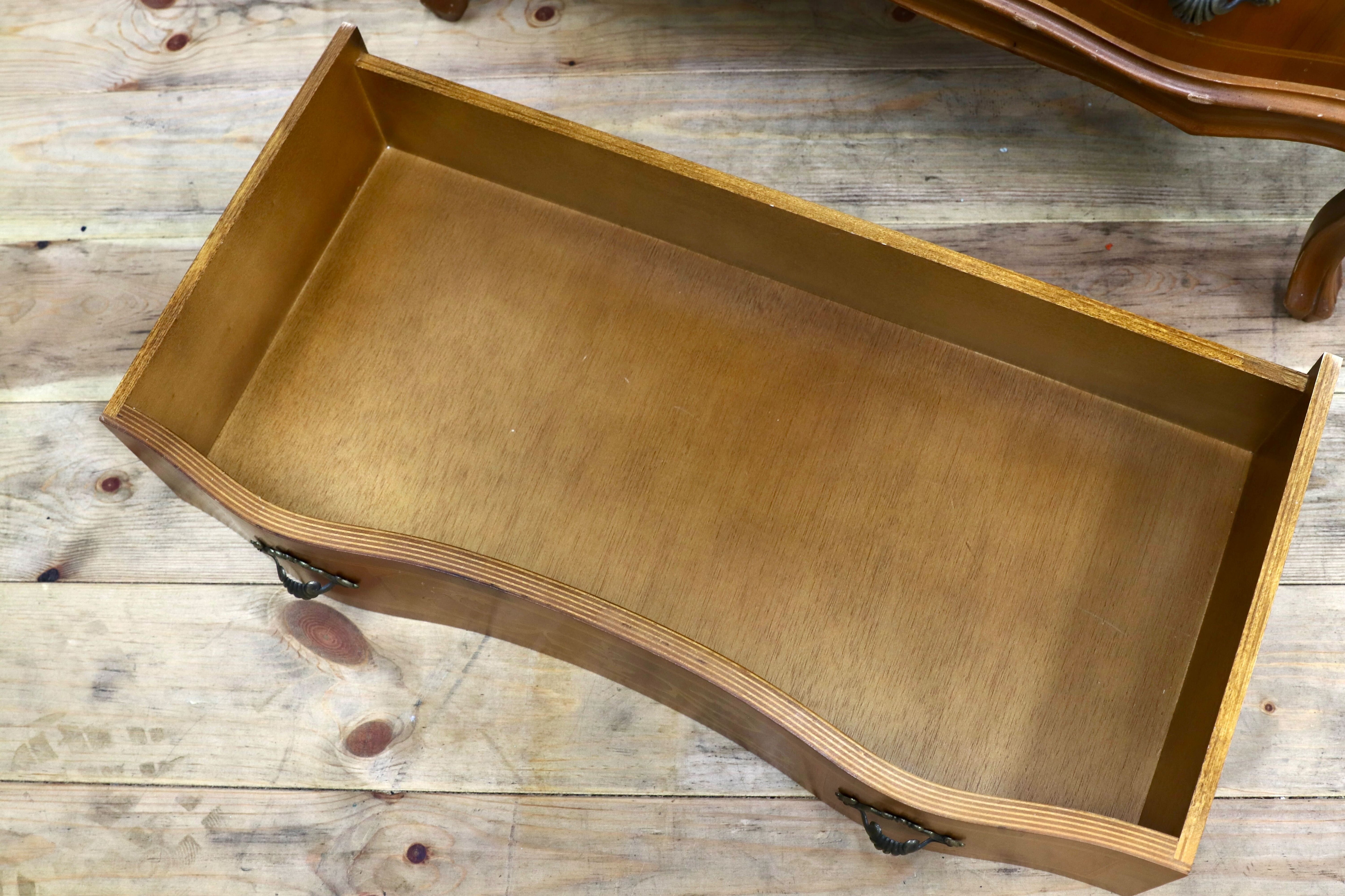 GMIK515○イタリア製 トールチェスト 引出し収納家具 象嵌細工 クラシック アンティーク 家具