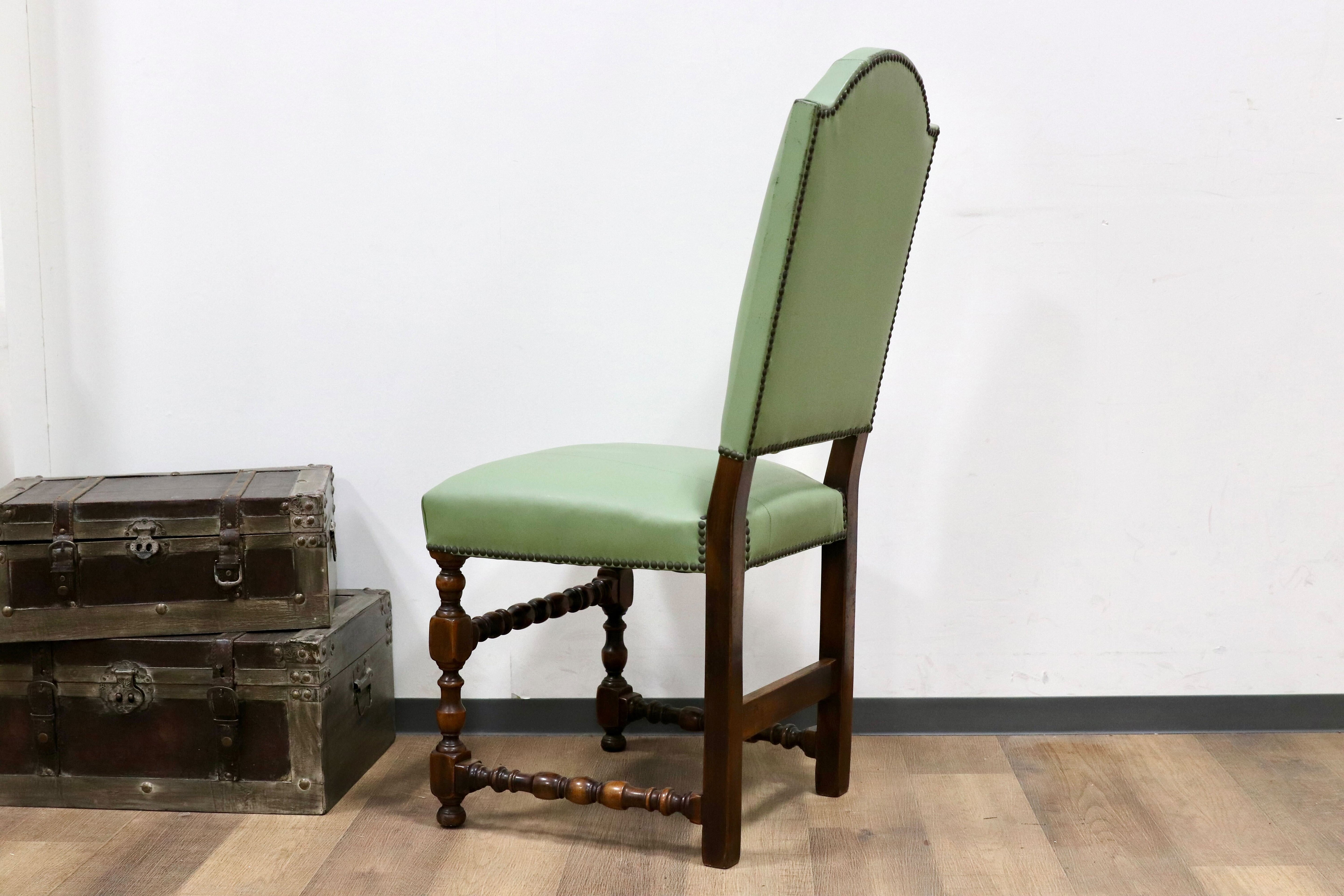 GMGH476A○VARO.S.A. VALENTI / バロッサバレンティ スペイン最高峰 ダイニングチェア 椅子 本革 IDC大塚家具 約19万 稀少 ヴィンテージ