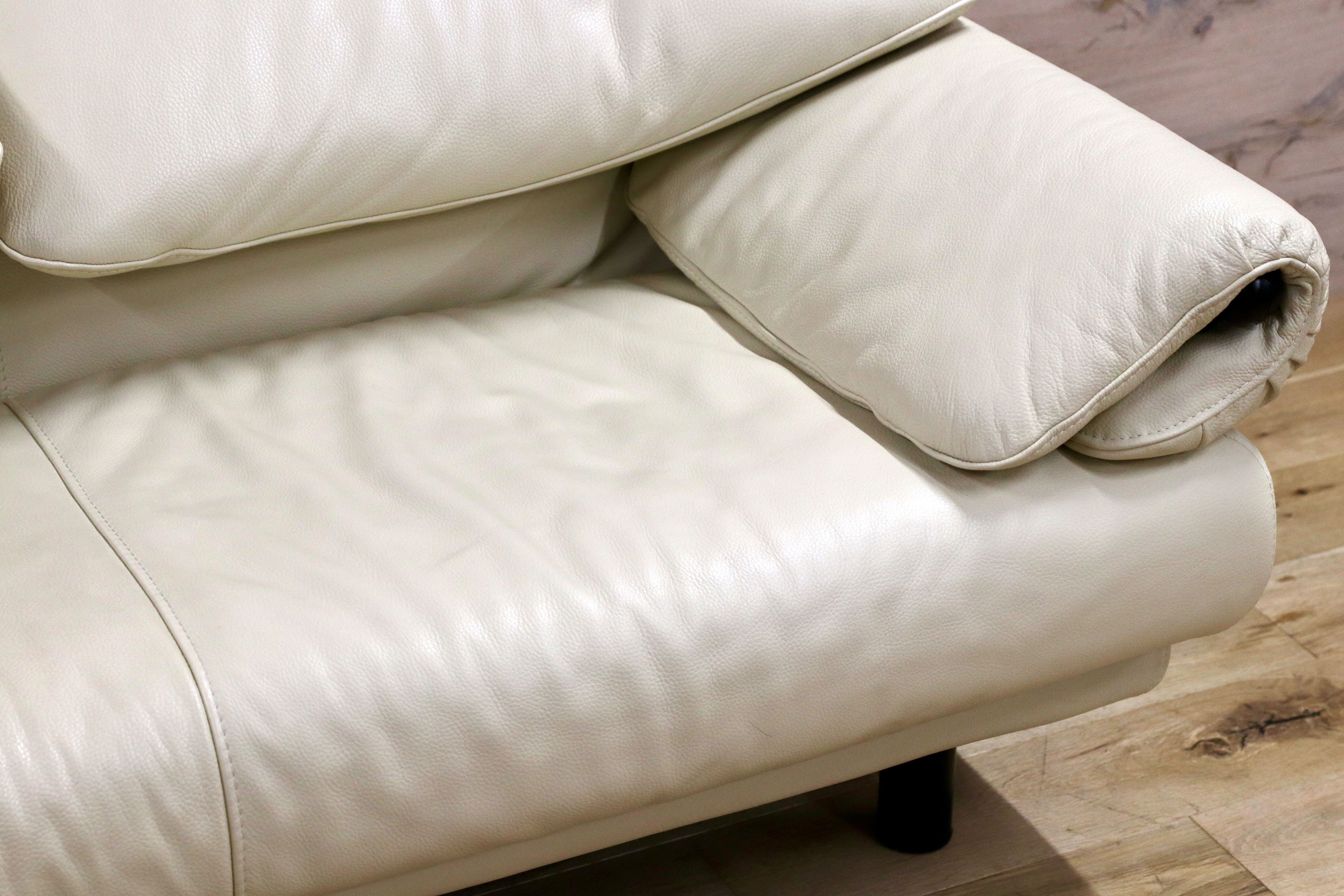 GMHK822○Poltromec / ポルトロメック ジェミニ 2人掛けソファ ラブソファ アイボリー 総本革 イタリアモダン