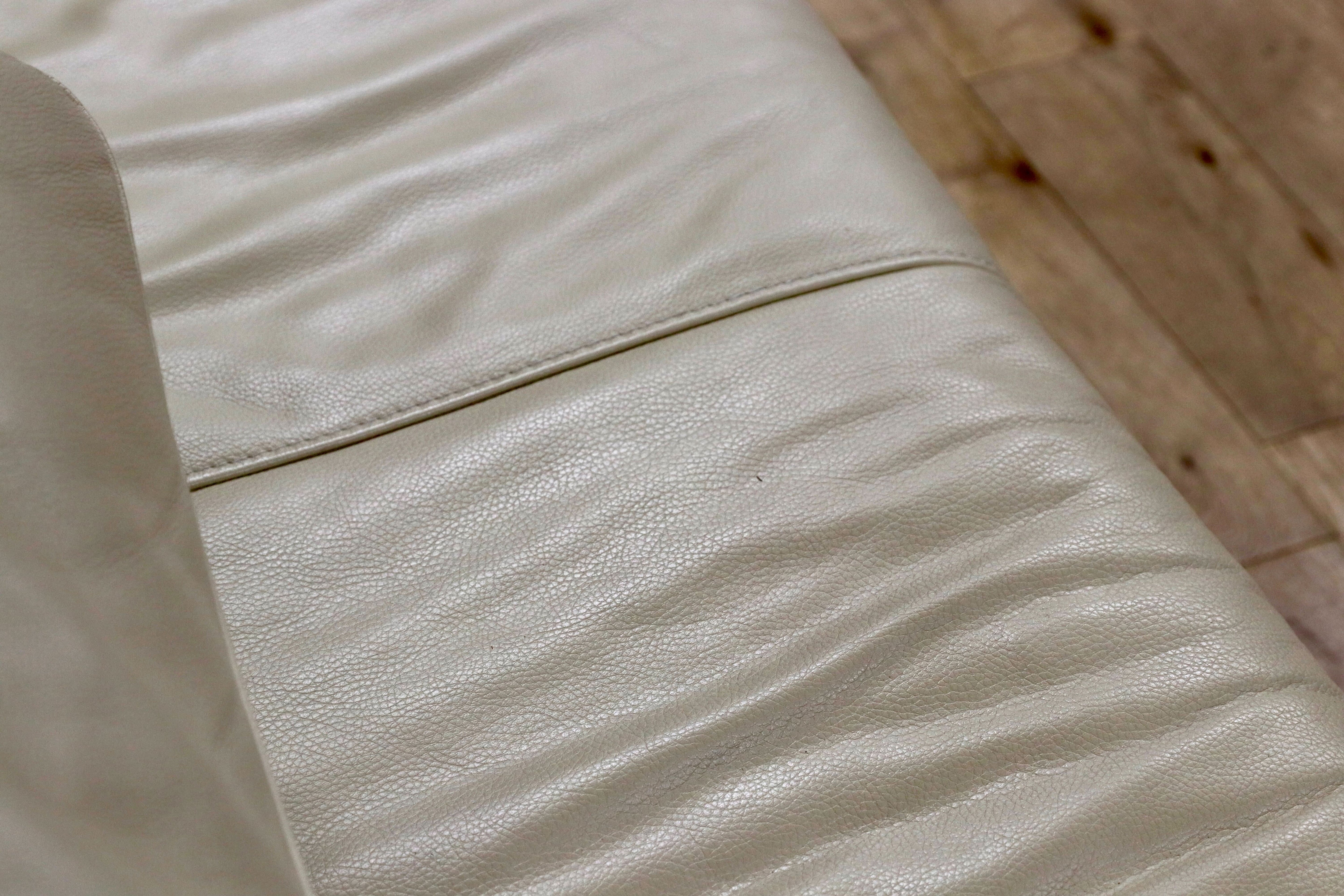 GMHK822○Poltromec / ポルトロメック ジェミニ 2人掛けソファ ラブソファ アイボリー 総本革 イタリアモダン