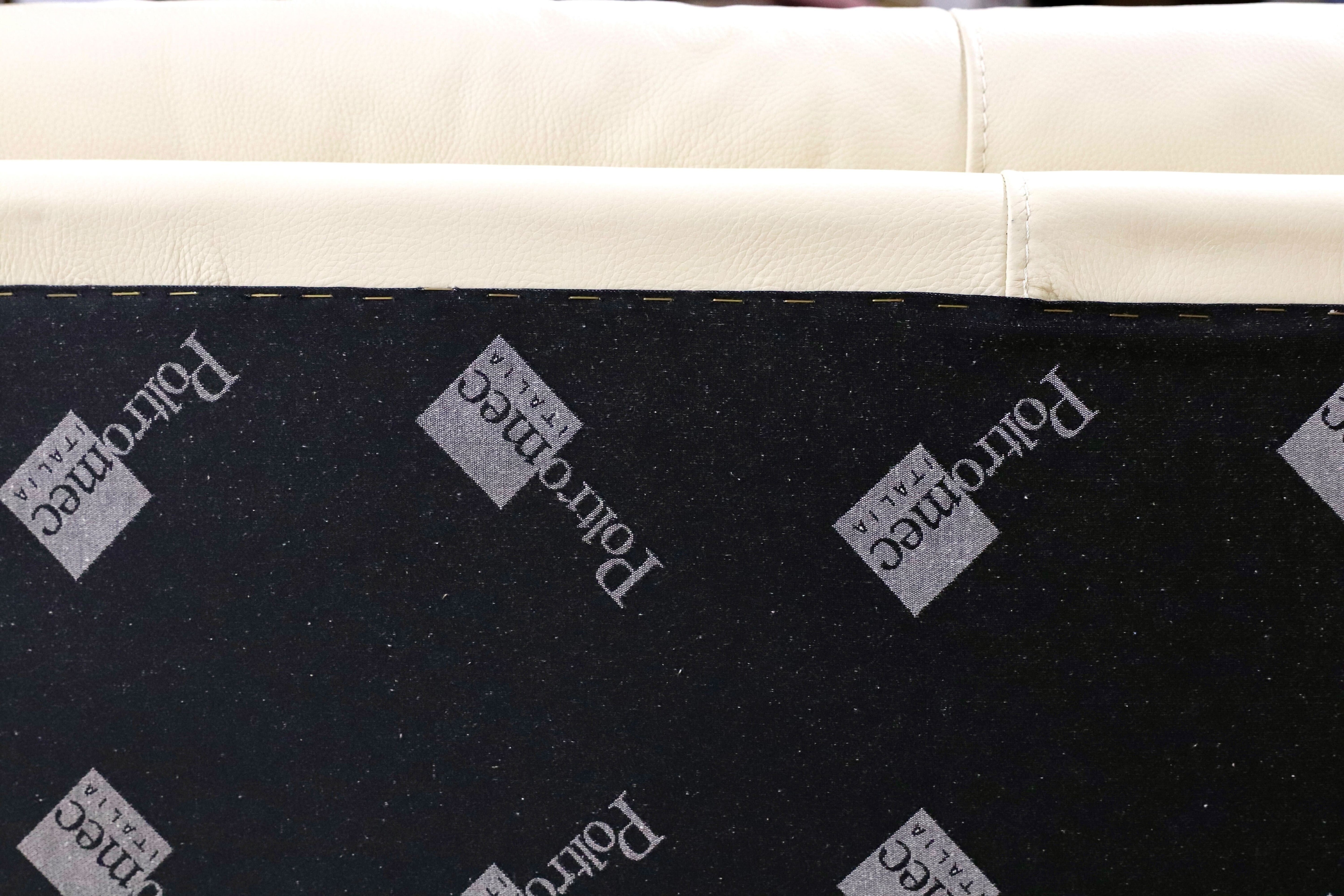 GMHK822○Poltromec / ポルトロメック ジェミニ 2人掛けソファ ラブソファ アイボリー 総本革 イタリアモダン