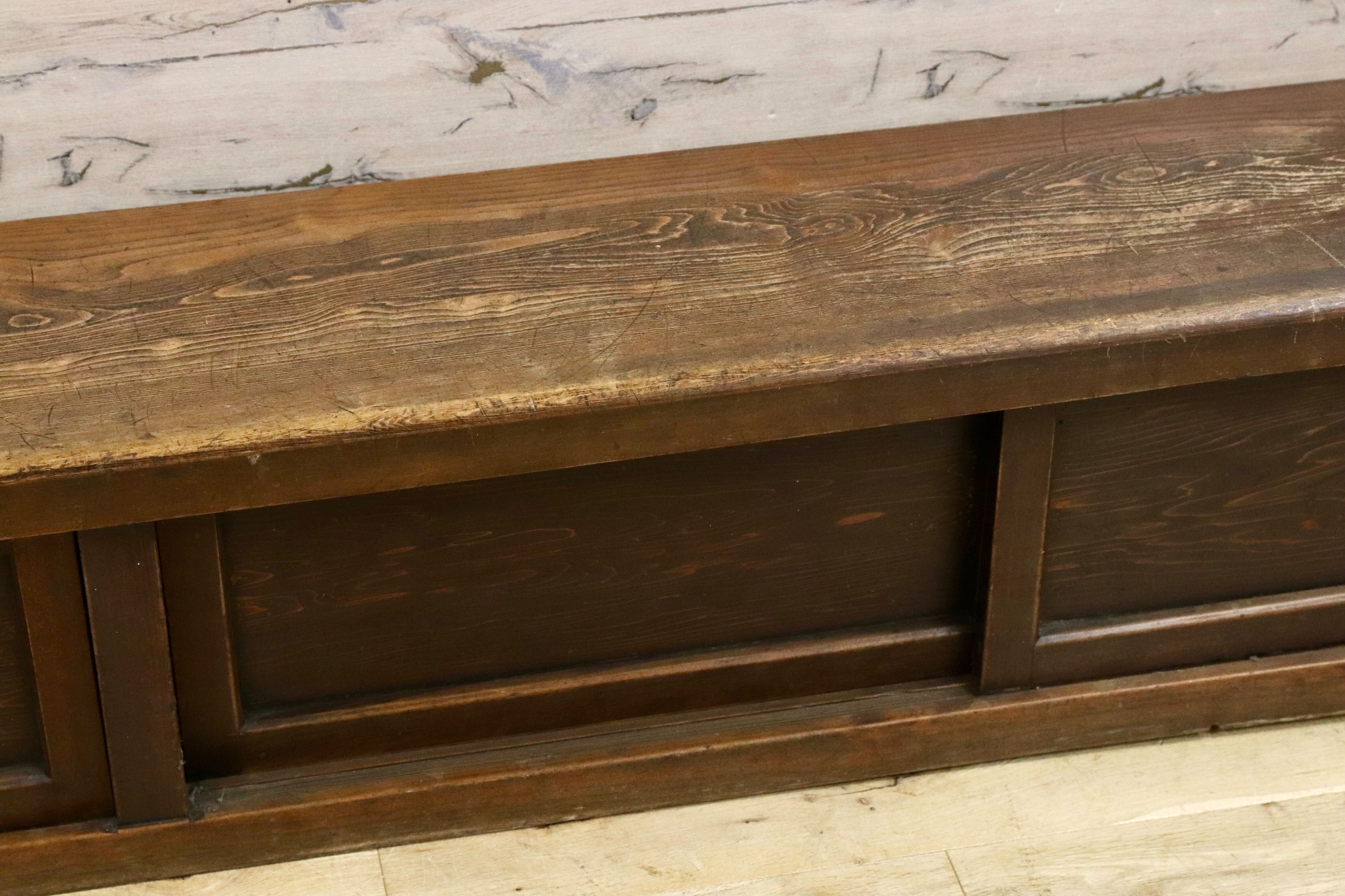 GMHS557○和製ヴィンテージ 置床 サイドボード ローボード 飾り台 和室 座敷 アンティーク 和家具 特大サイズ ※発送不可