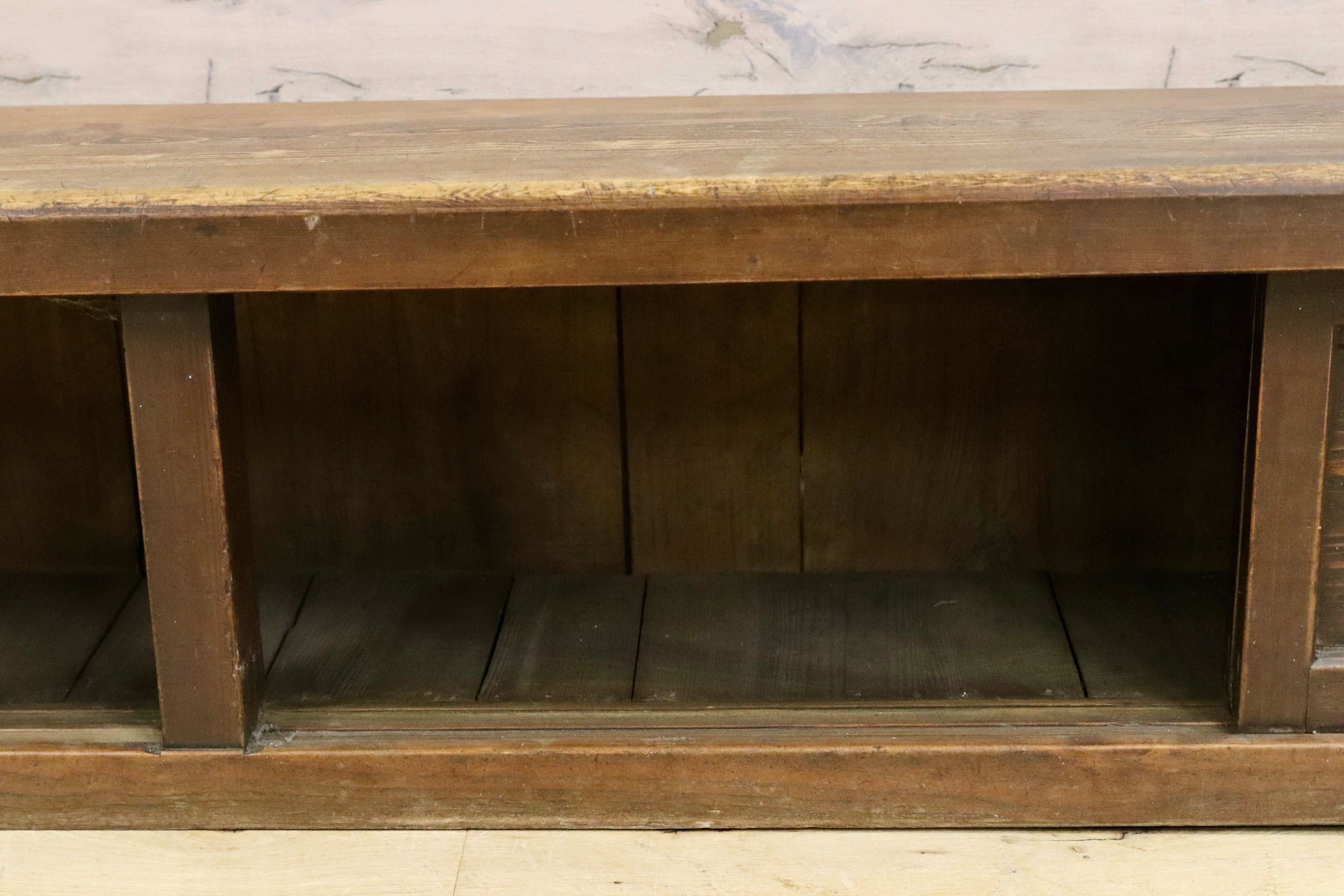 GMHS557○和製ヴィンテージ 置床 サイドボード ローボード 飾り台 和室 座敷 アンティーク 和家具 特大サイズ ※発送不可