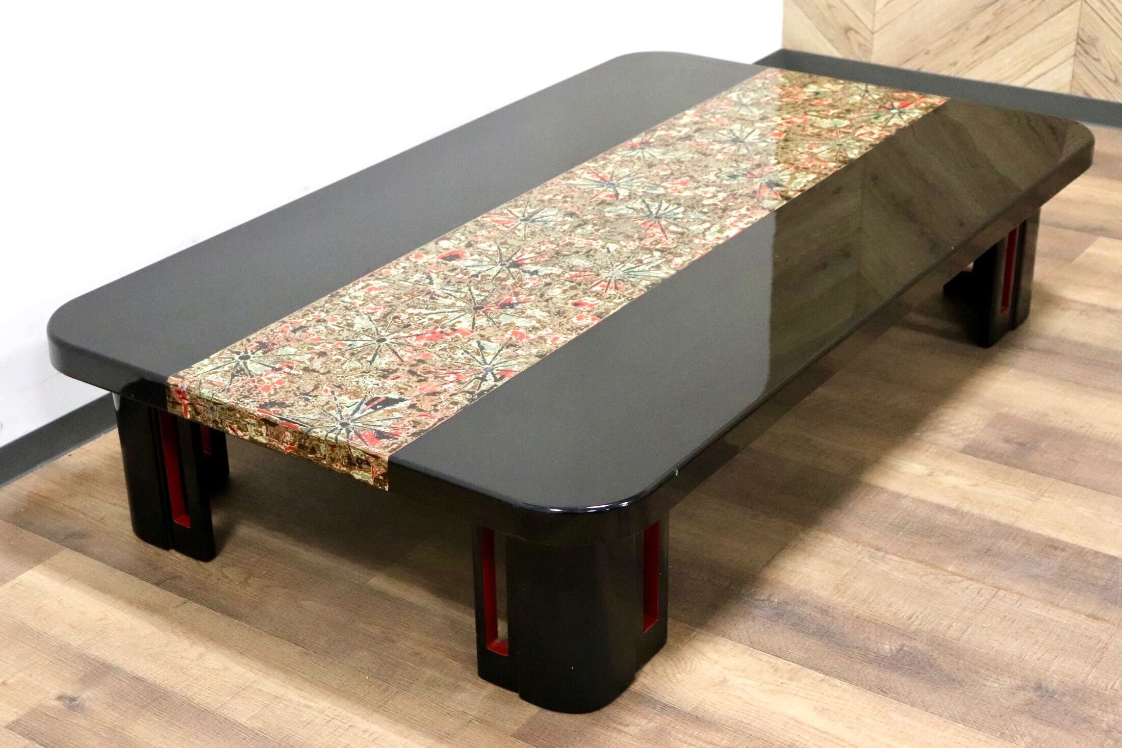 GMGS198○座卓 センターテーブル ローテーブル ちゃぶ台 漆塗り 和モダン 座敷 和室 古民家 応接 昭和レトロ アンティーク 伝統工芸