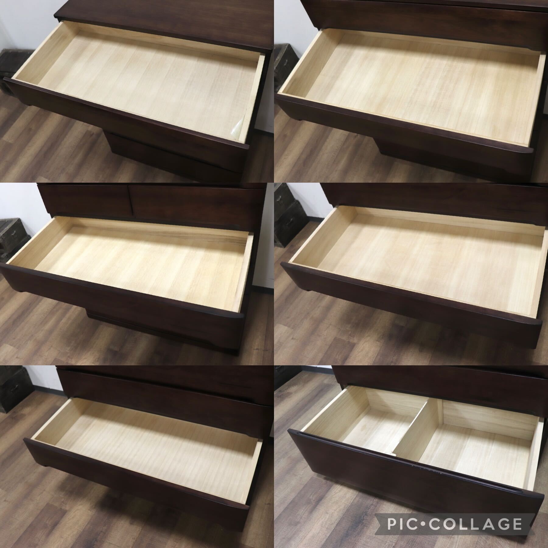 GMHS31○IDC大塚家具 7段チェスト 整理箪笥 ハイチェスト 収納家具 洋服タンス ウォールナット材 桐材 北欧スタイル モダン 定価約40万