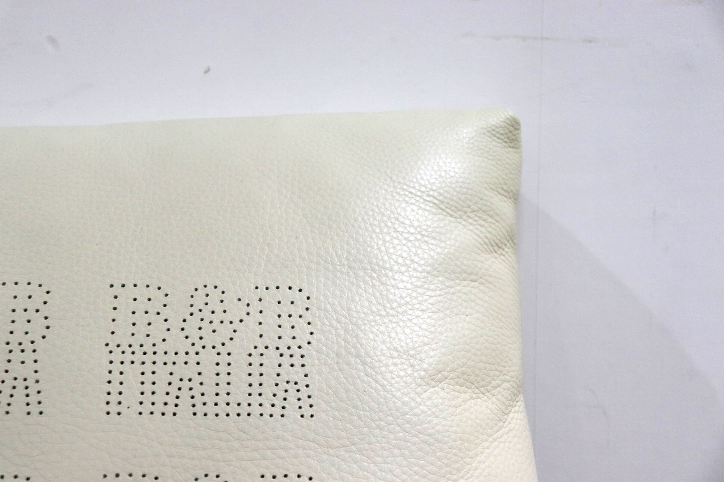 GMHO128○B&B ITALIA クッション 本革 レザー アイボリー イタリアモダン ヴィンテージ イタリア製 最高級